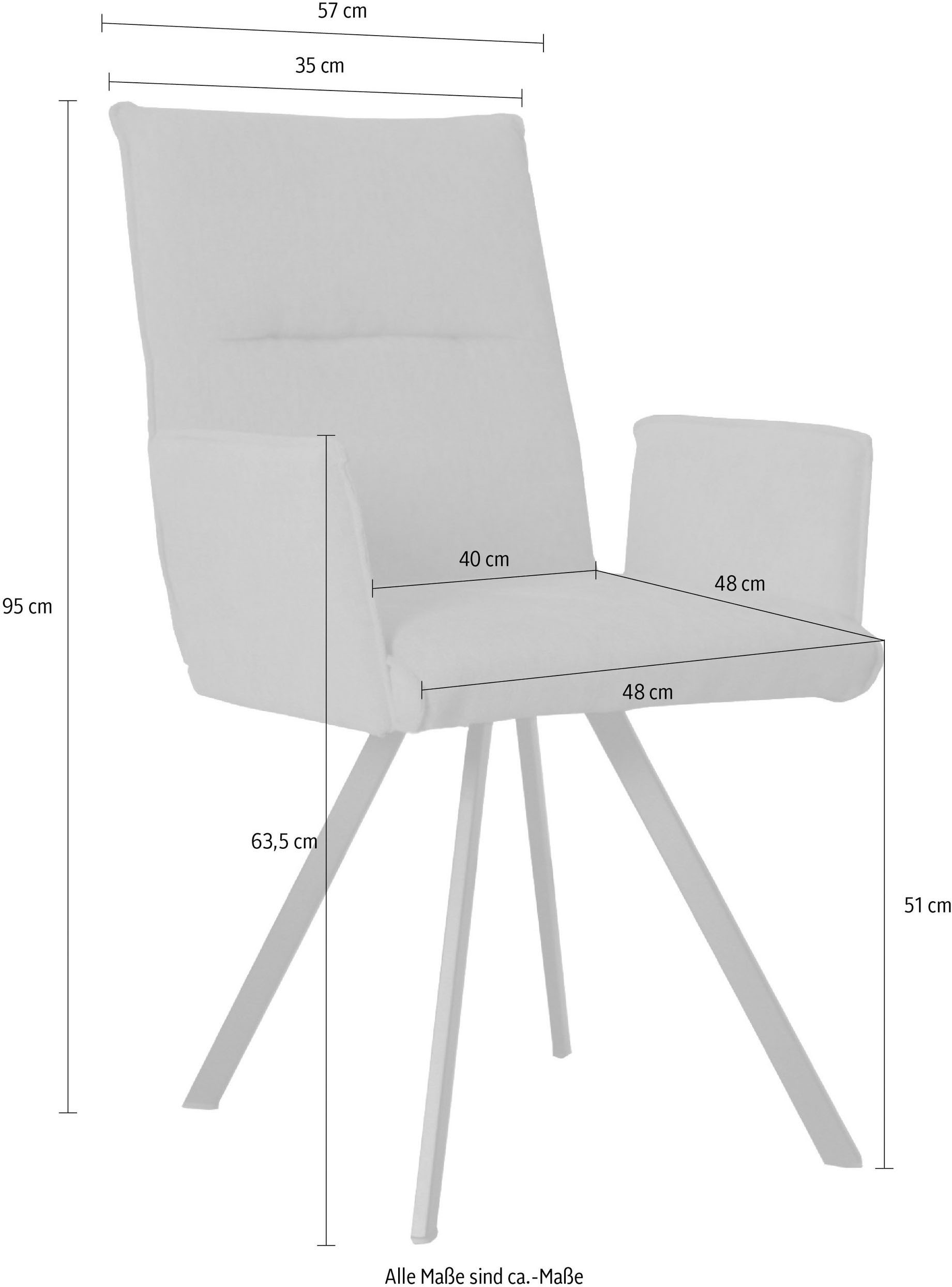 GOODproduct Armlehnstuhl »Sava« (Set) 2 Stk.Metallgestell