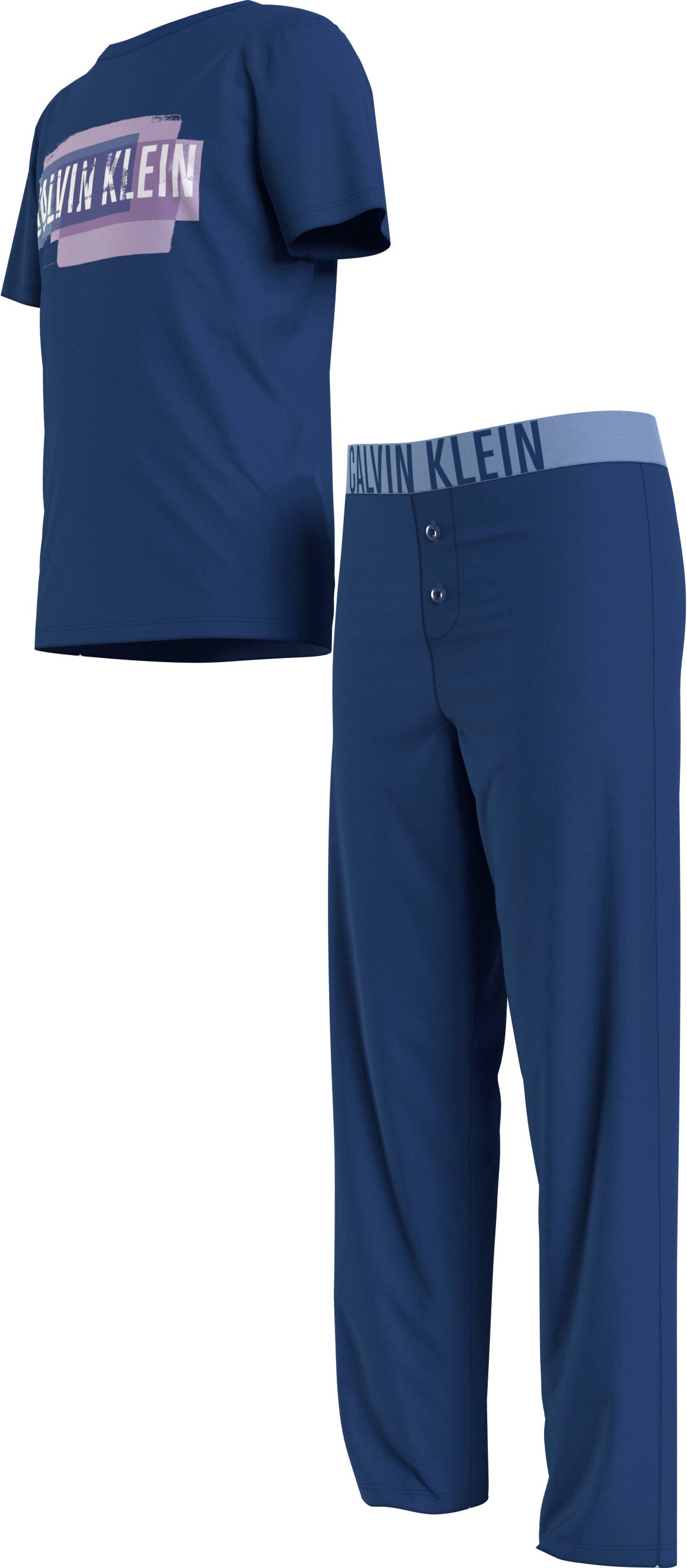 Modische Calvin Klein Pyjama »KNIT tlg.), Klein (2 Calvin bestellen versandkostenfrei SET PJ mit (SS+PANT)«, Print