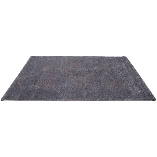 Carpet City Teppich »Friseé-Teppich FANCY 647«, rechteckig, Kurzflor,3D-Optik,Kreisförmiges  Muster, Wohnzimmer,Schlafzimmer