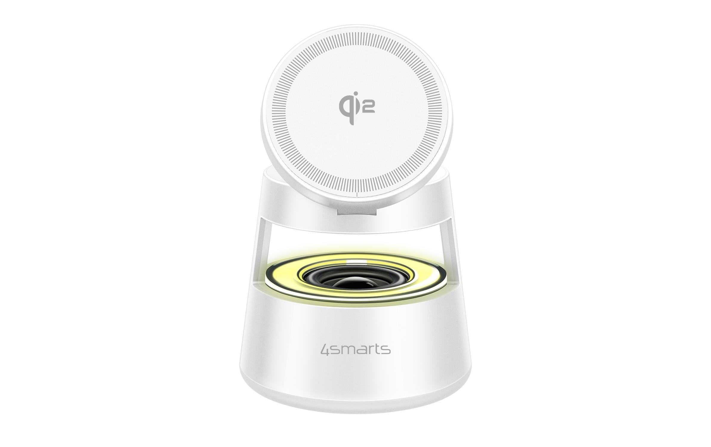 Image of 4smarts Wireless Charger "Aura Sound" Magnetische Befestigung, Qi-Ladegerät, UltiMag-Ring im Set enthalten