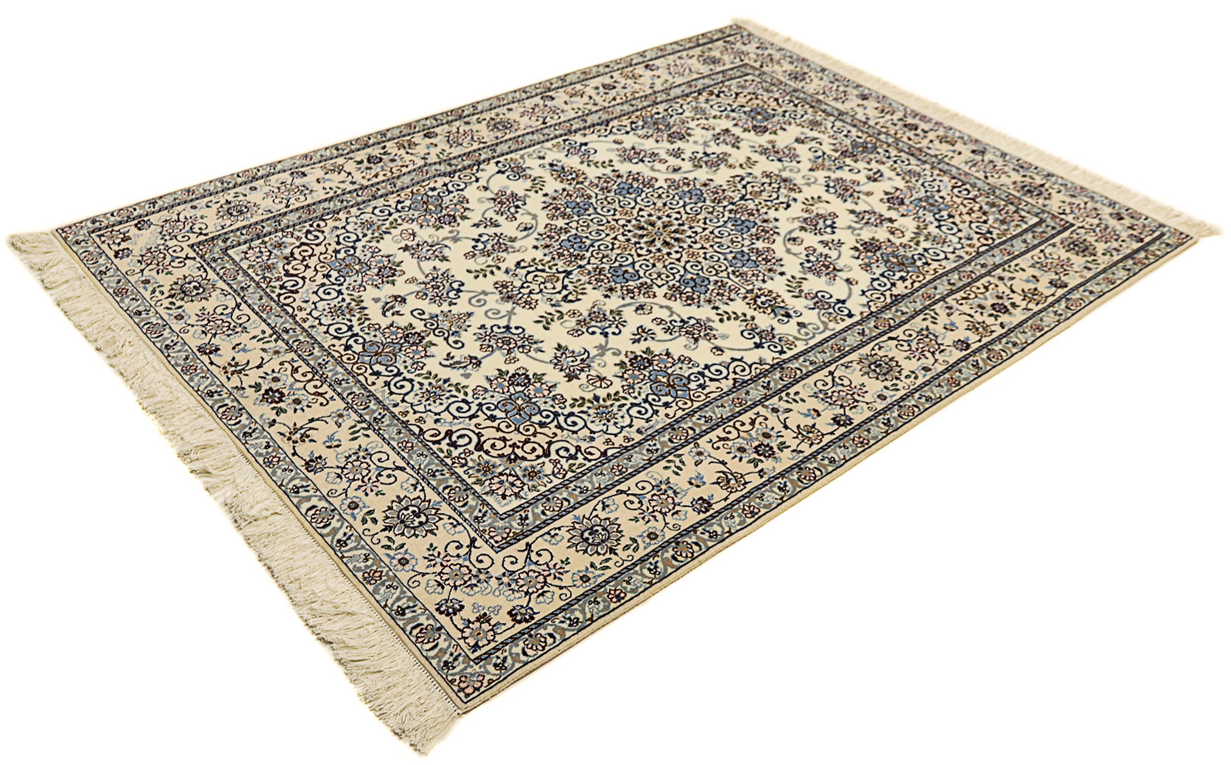Image of morgenland Orientteppich »Perser - Nain - Premium - 183 x 133 cm - beige«, rechteckig, 6 mm Höhe, Wohnzimmer, Handgeknüpft, Einzelstück mit Zertifikat bei Ackermann Versand Schweiz