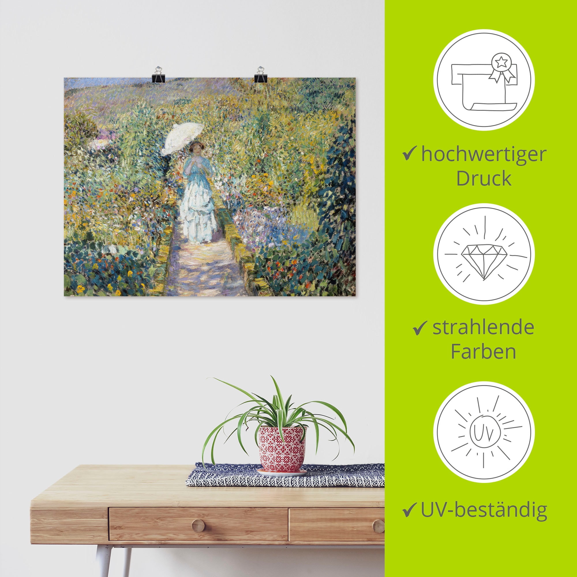 Artland Kunstdruck »Der Gartenweg.«, Garten, (1 St.), als Leinwandbild, Wandaufkleber oder Poster in versch. Grössen