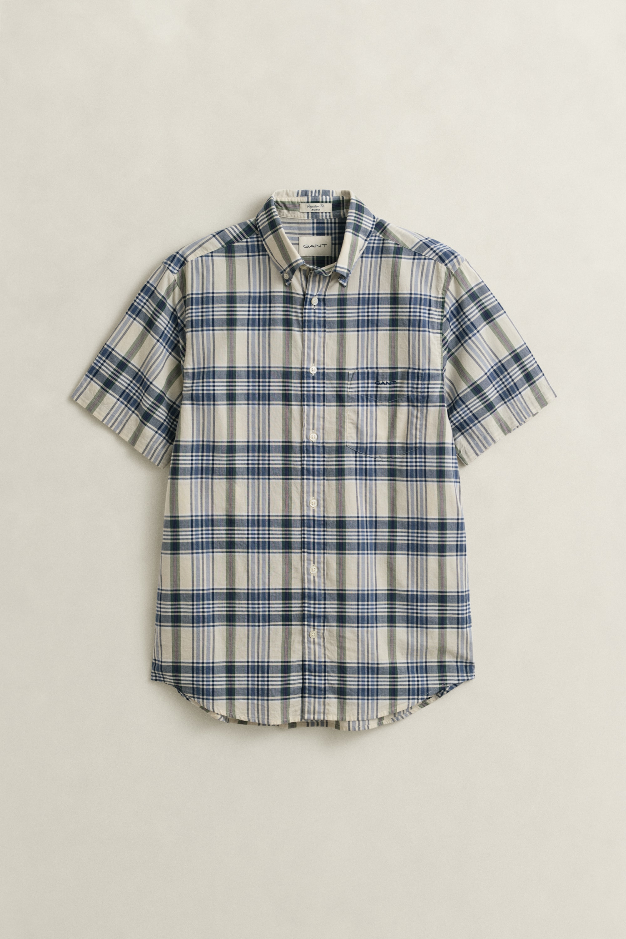 Gant Kurzarmhemd »REGULAR INDIAN MADRAS CHECK« Regular fit mit Button-Down-Kragen