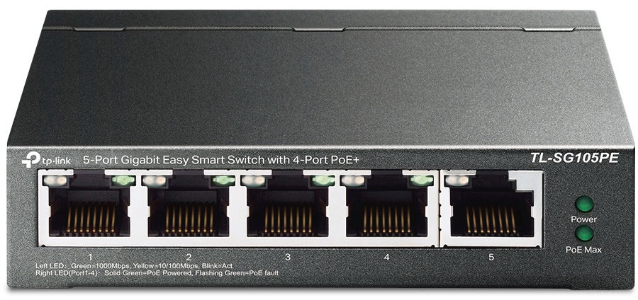 TP-Link Netzwerk-Switch »TL-SG105PE 5-Port Gigabit (4x PoE+) L2 Smart Switch«, (1 St.)