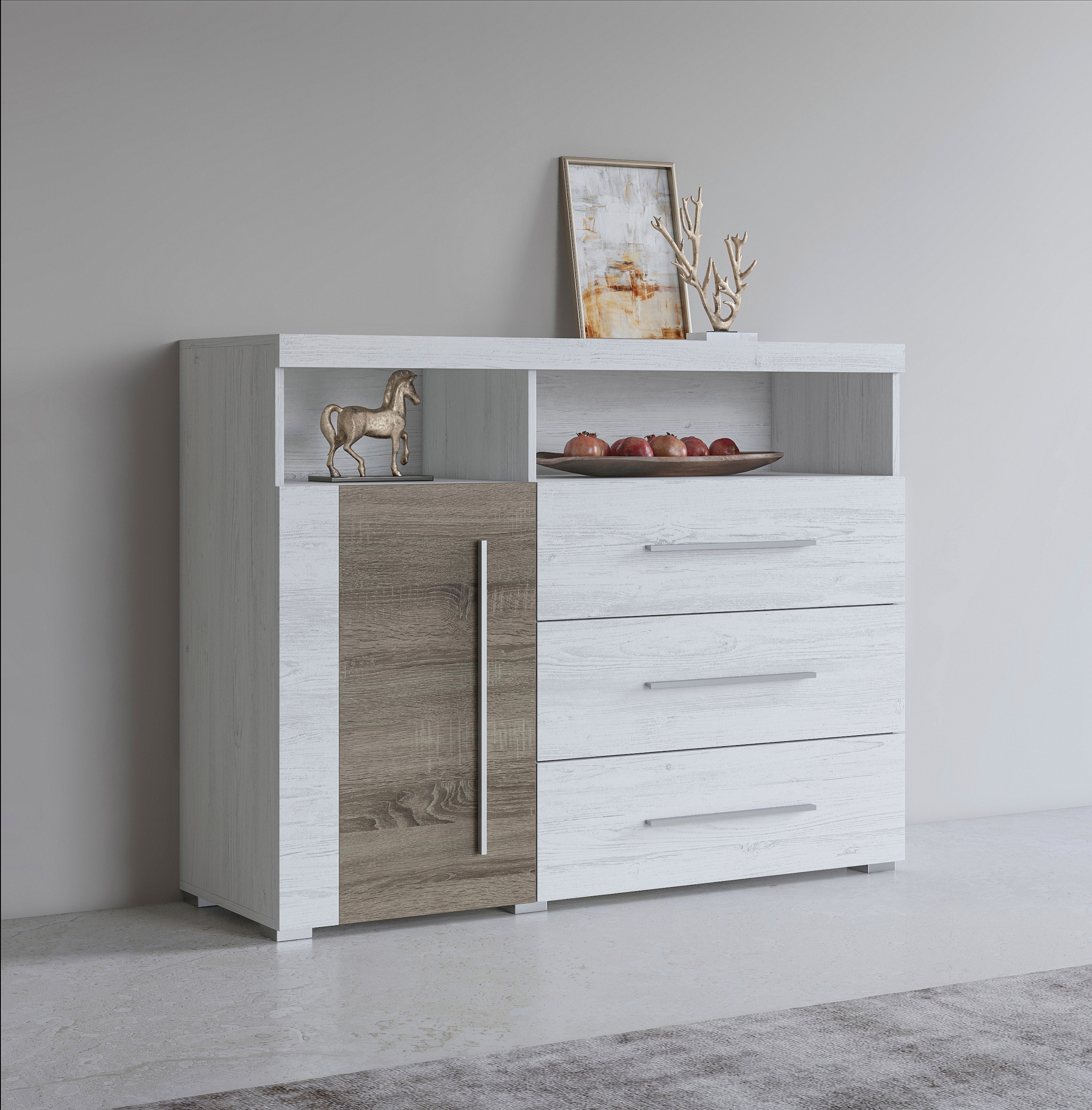 Sideboard »Roger,Breite 120cm, moderne Anrichte mit 3 Schubladen«, Kommode mit viel...