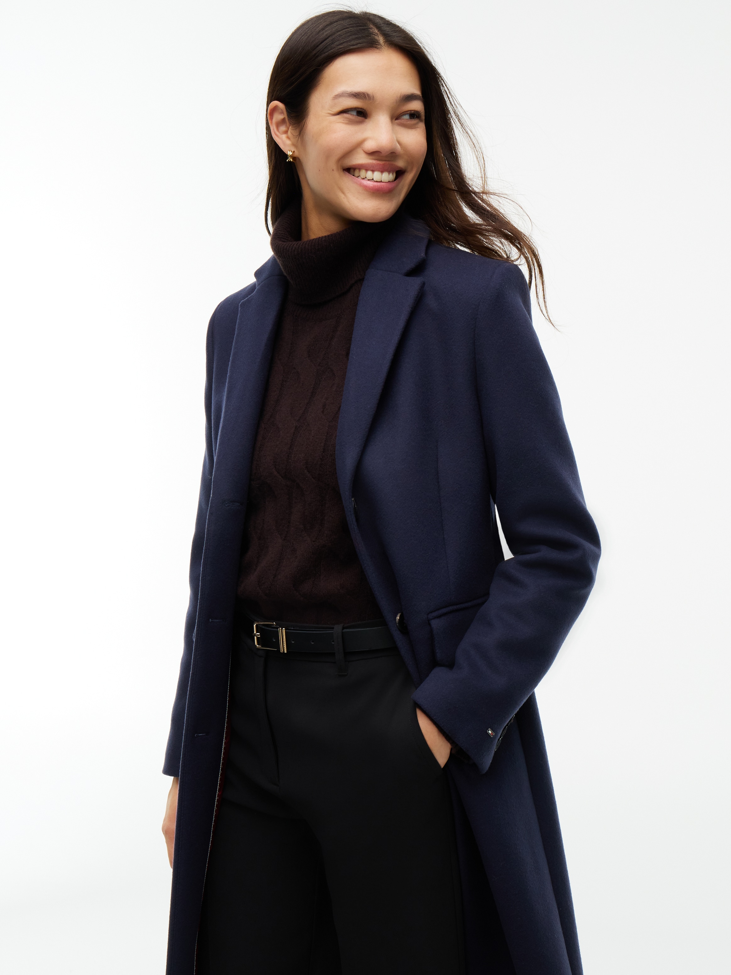 Tommy Hilfiger Kurzmantel »WOOL CLASSIC SB COAT« Materialmix, mit Wolle, auch in grossen Grössen