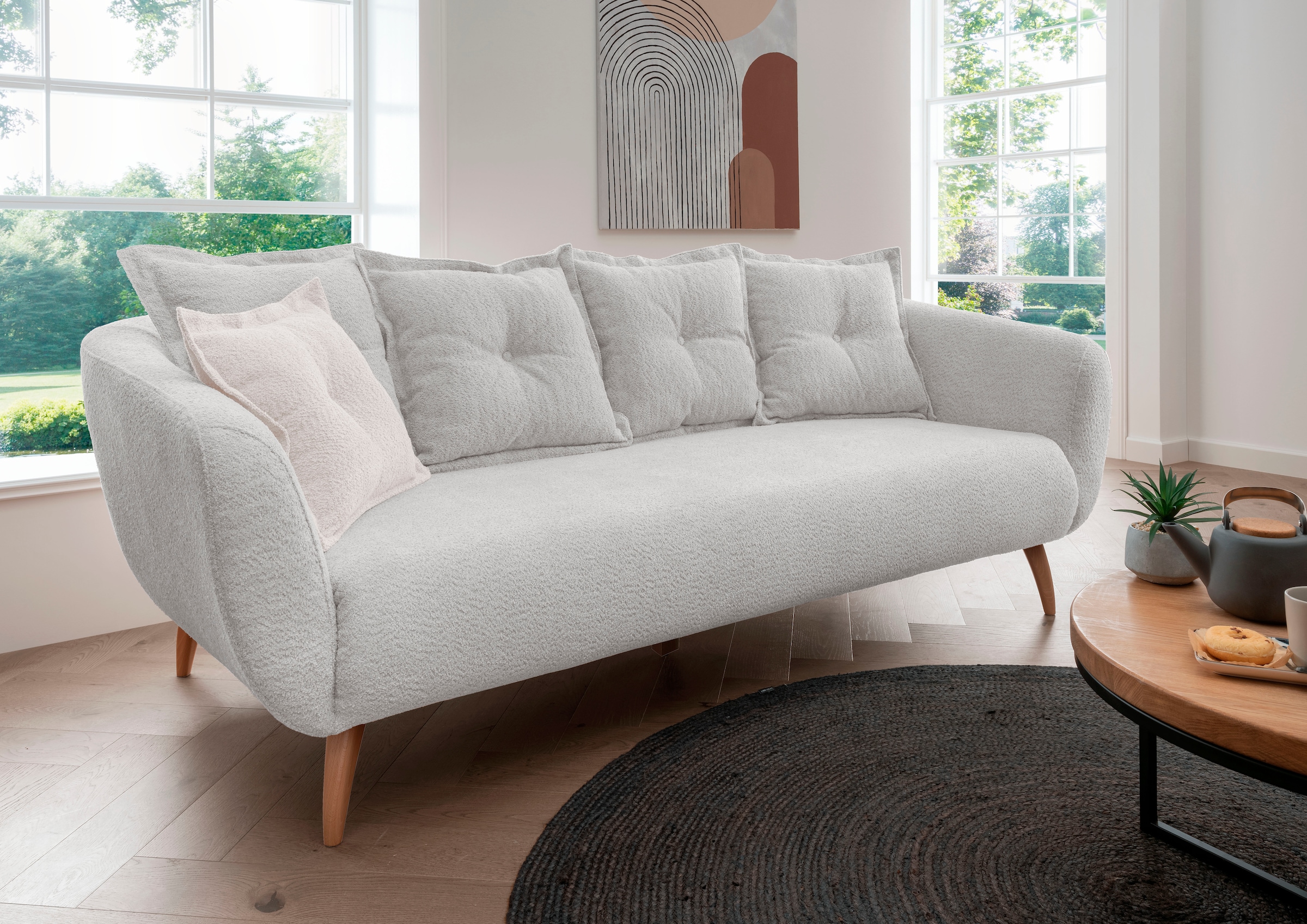 Image of Home affaire 3-Sitzer "Baggio modern und romantisches Design, bequem" Zierkissen inklusive