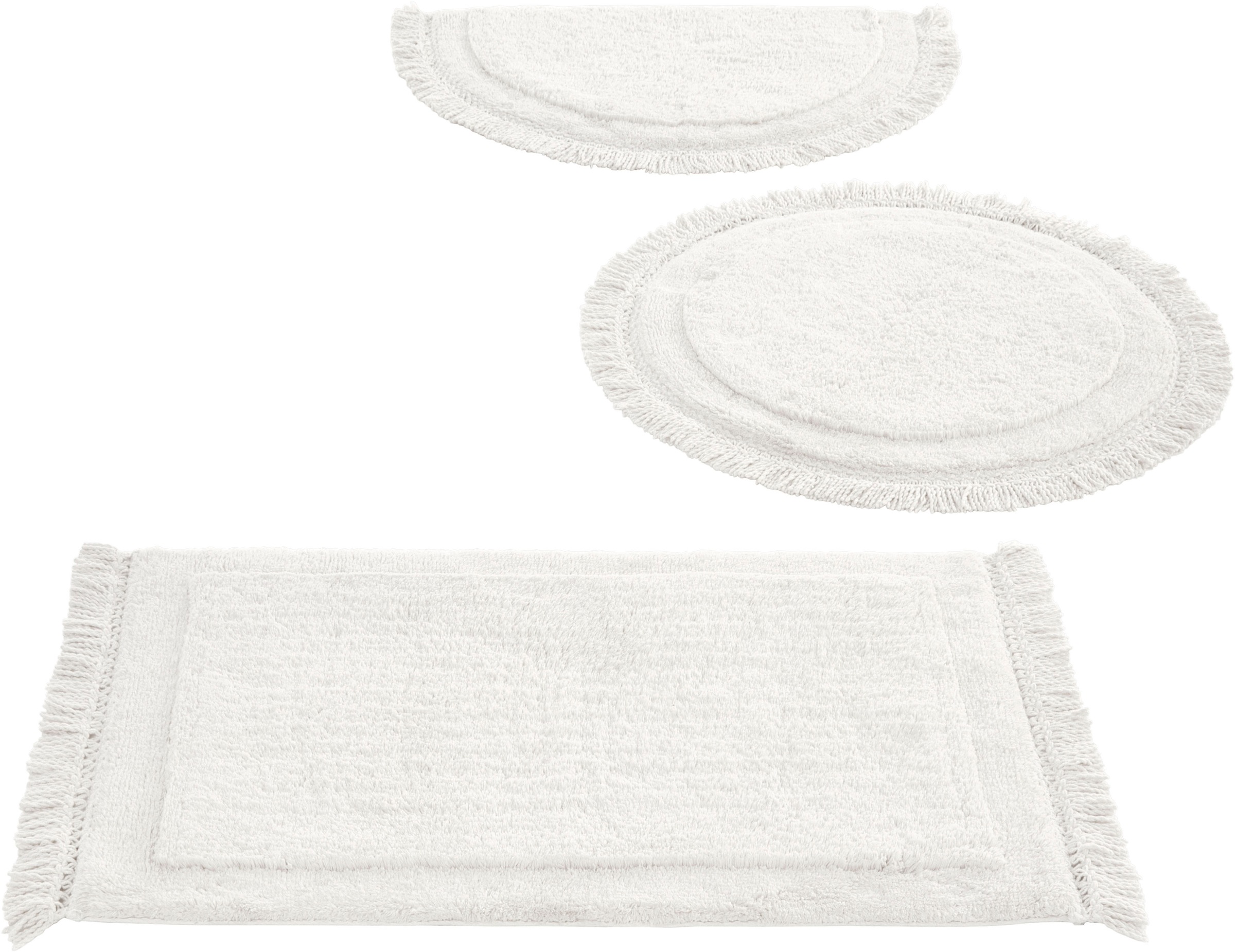 LeGer Home by Lena Gercke Tapis de bain »Tamsin, Badvorleger, Badezimmer Teppich« Höhe 20 mm Résistant | compatible chauffage au sol avec franges, tapis de bain, tapis de douche, coton