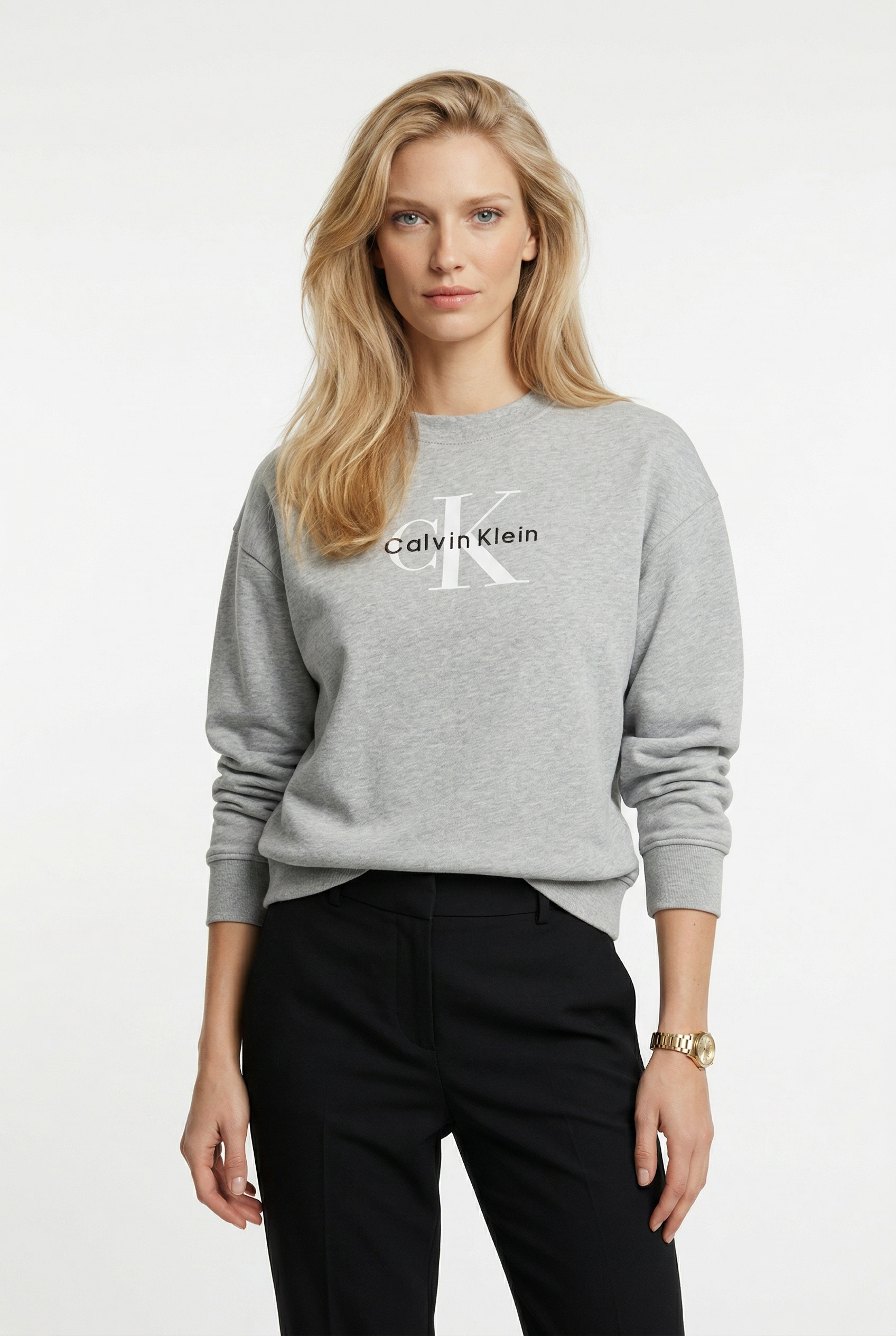 Image of Calvin Klein Sweatshirt "FRENCH TERRY MONOLOGO CREW", Regular fit, Logoschriftzug