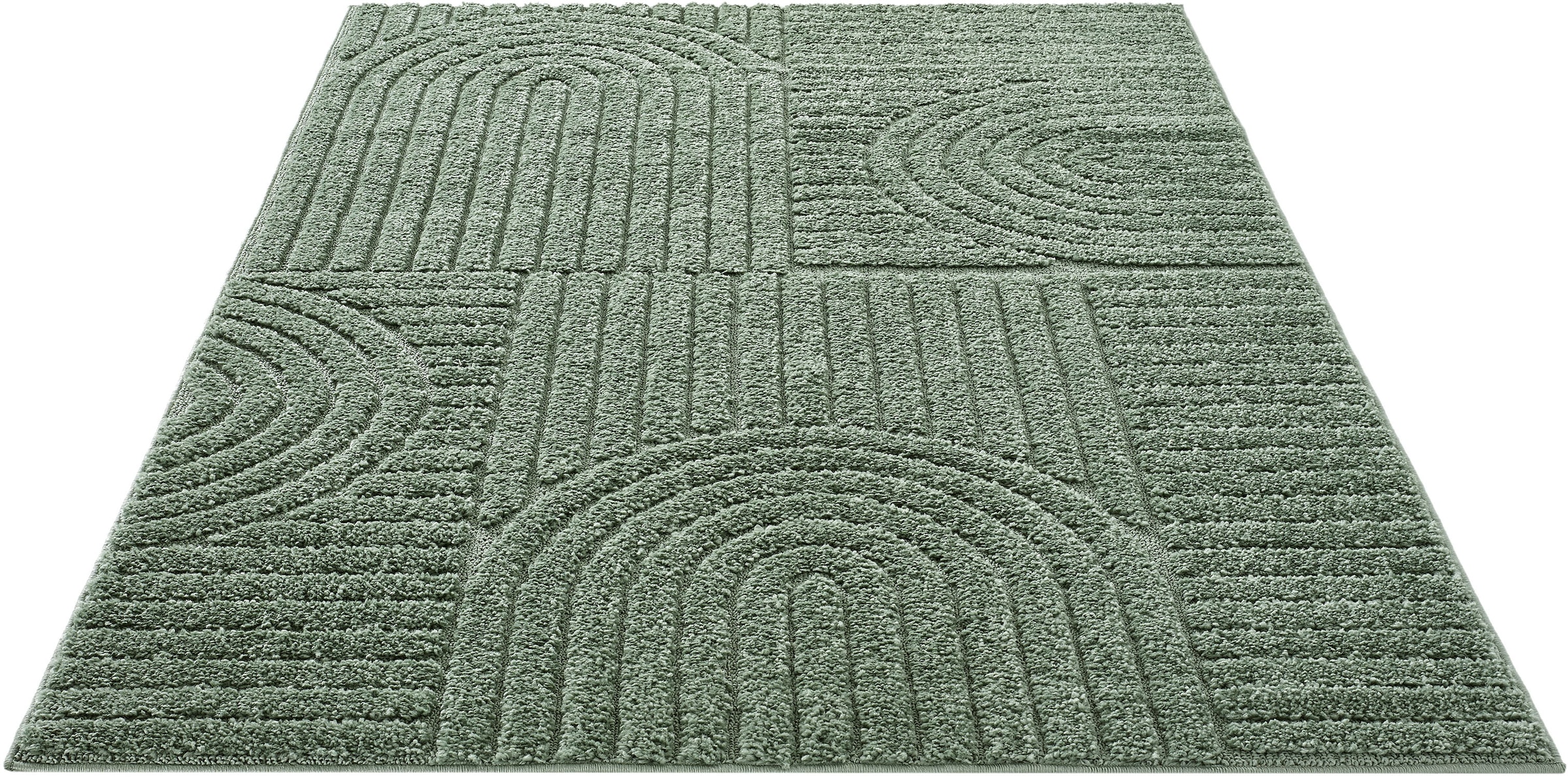 GOODproduct Teppich »Jonne, Boho-Design, Scandi, Designteppich« rechteckig 20 mm Höhe Hoch-Tief, 3D Optik, skandinavischer Stil, Wohnzimmer, Schlafzimmer