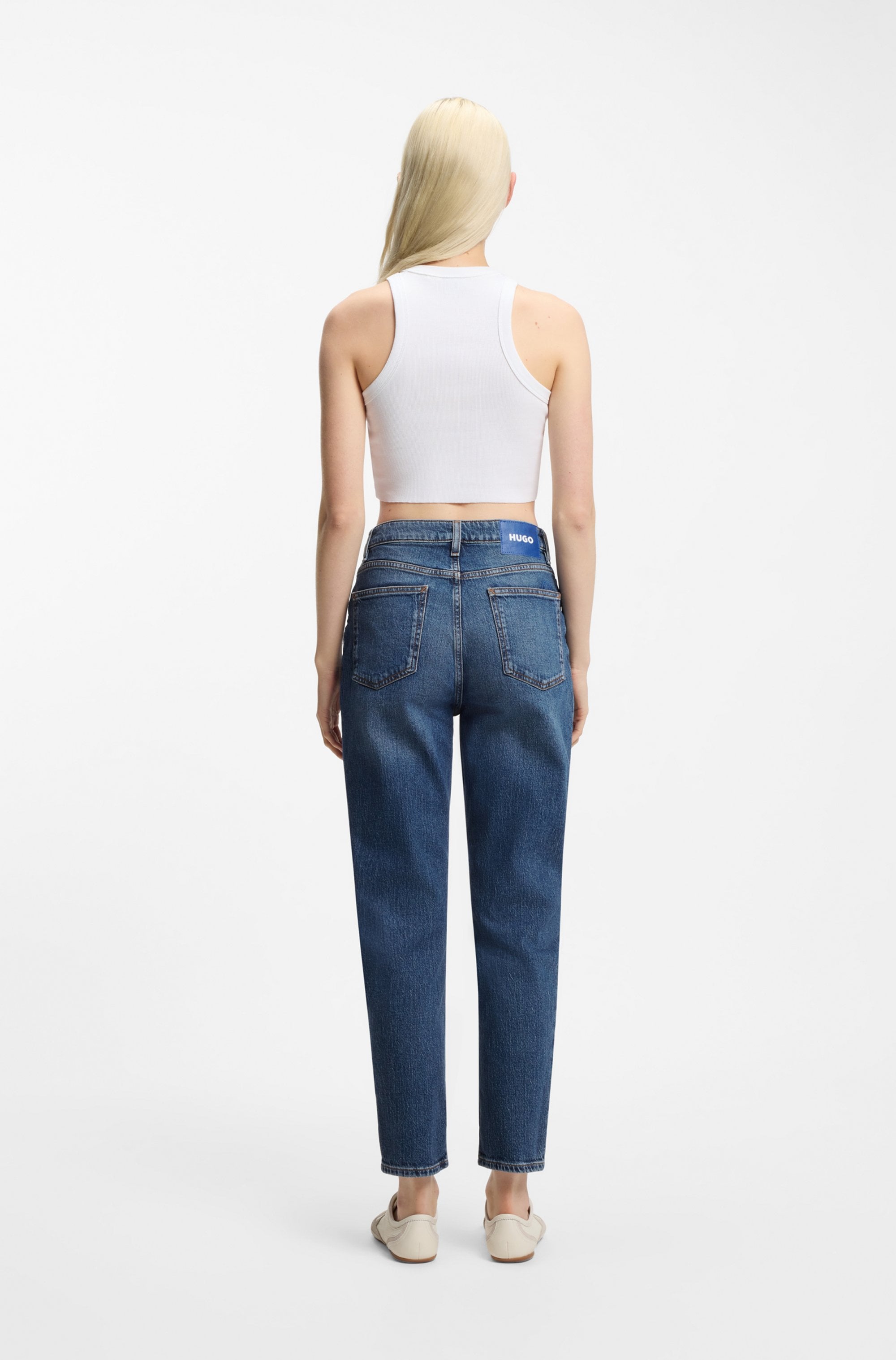 HUGO Blue Jeans mom »Noe« Straight Fit Jeans mit hoher Leibhöhe