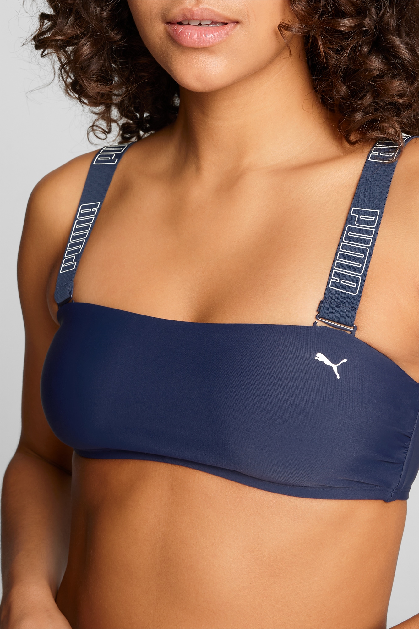 PUMA Top bikini bandeau »PUMA SWIM WOMEN BANDEAU TOP« breite, verstellbare Träger mit Logoschriftzug