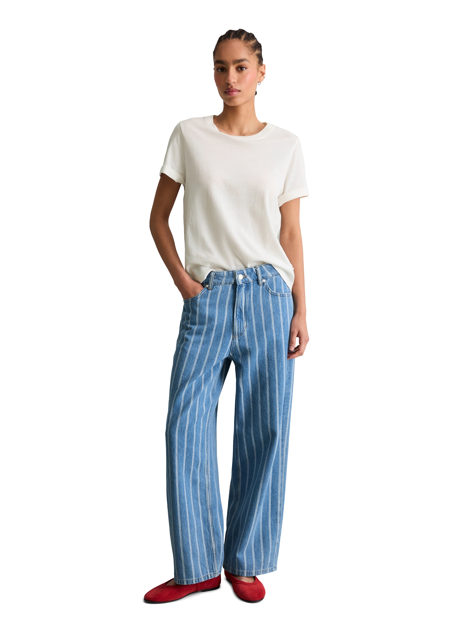 Marc O'Polo DENIM Jeans large Modèle Tomma wide en coton bio léger