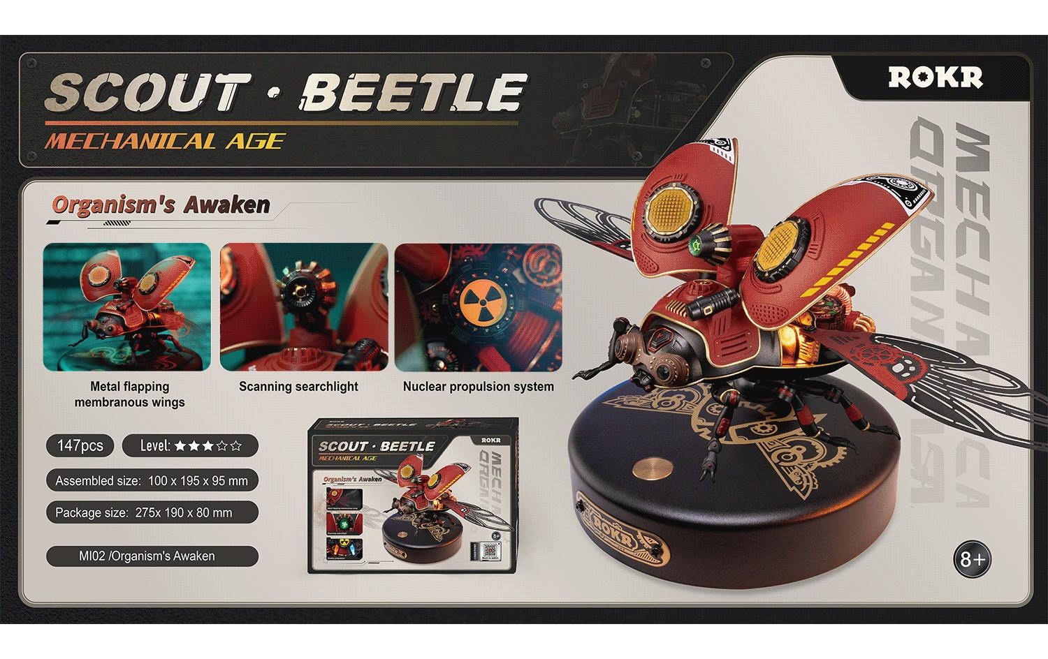   Modellbausatz »RoboTime ROKR Mechanischer Rhinozeros Käfer« 1:8