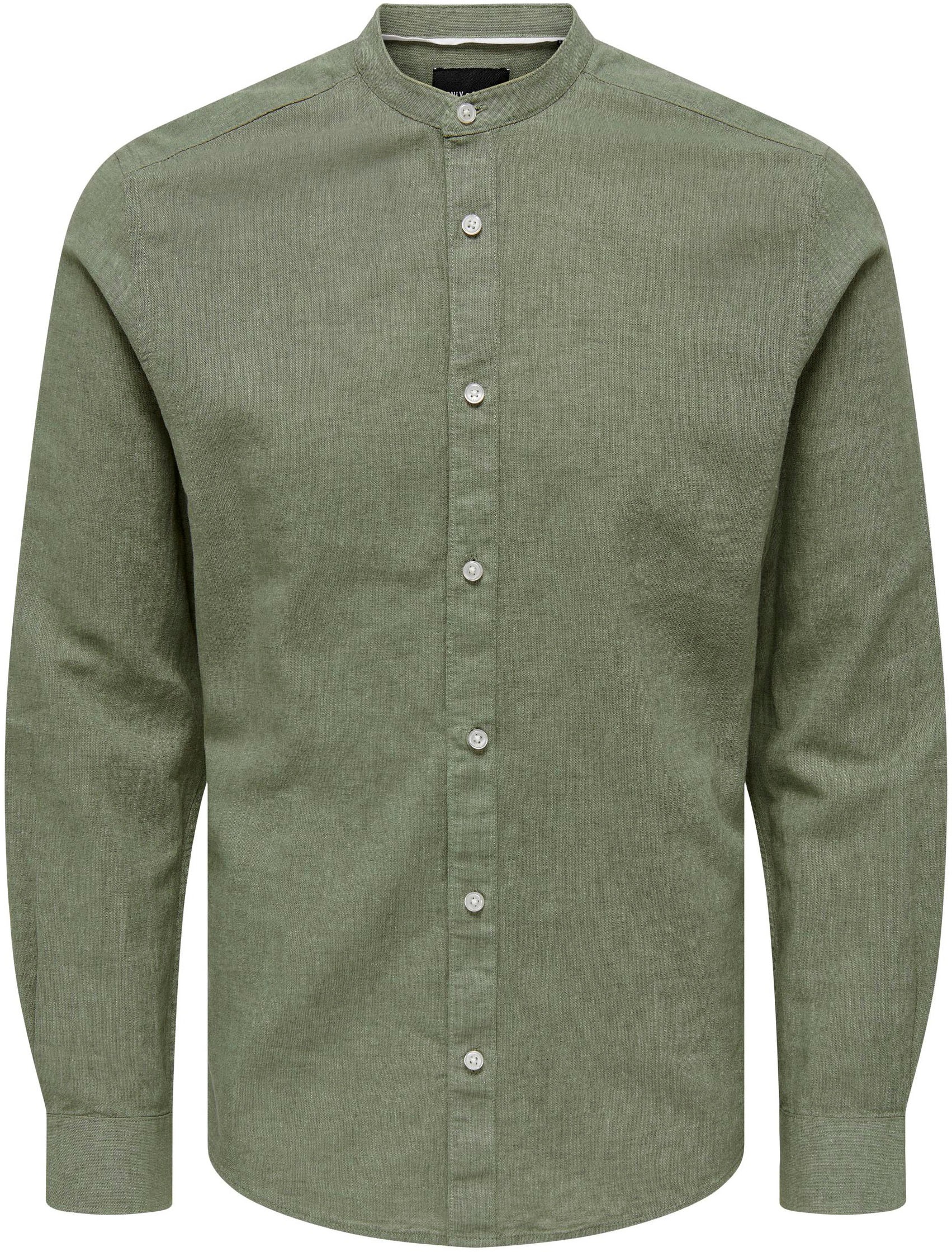 ONLY & SONS Langarmhemd »ONSCAIDEN LS SOLID LINEN MAO SHIRT NOOS«