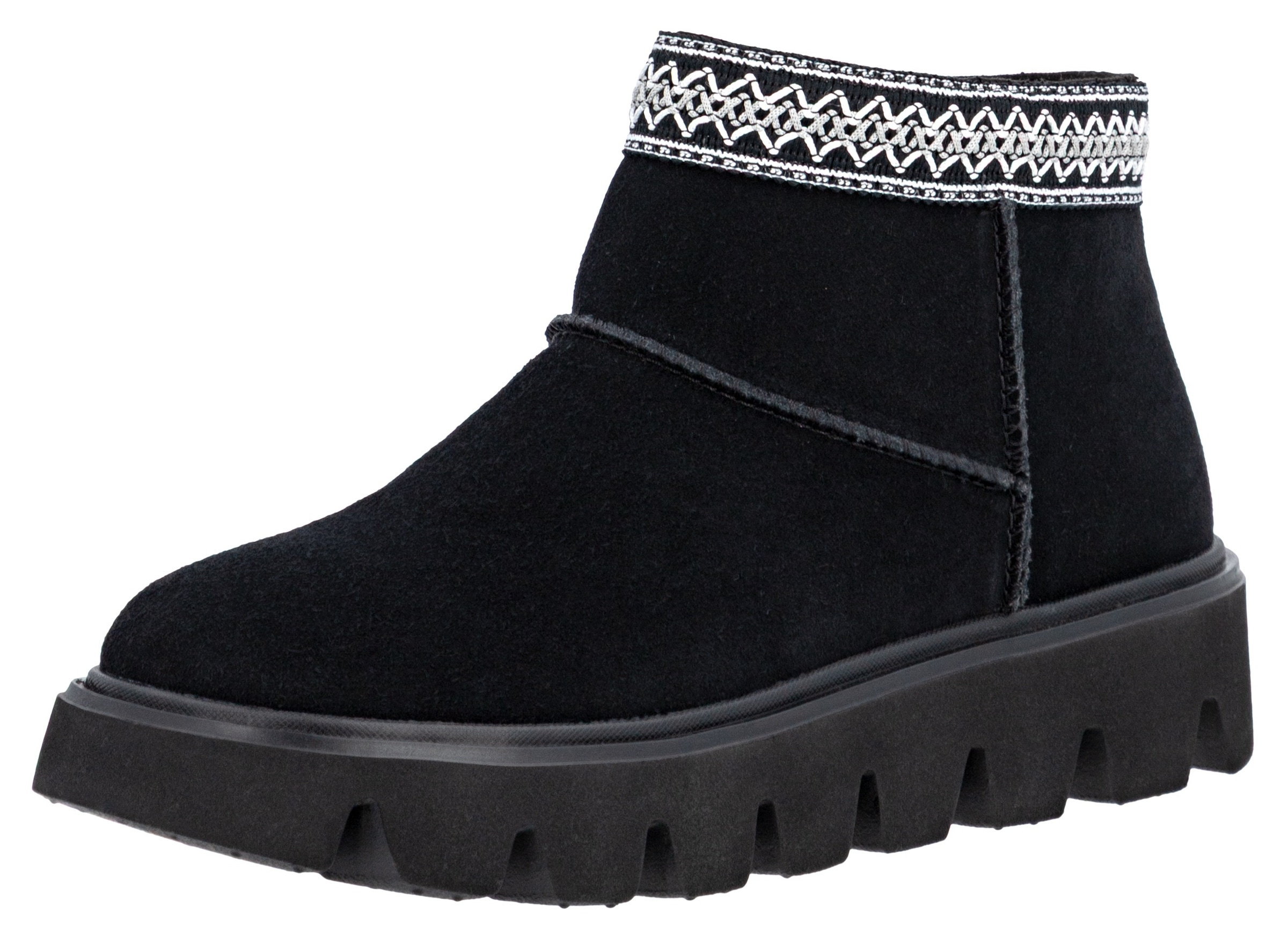 Image of Rieker Winterboots Plateauboots, Stiefelette mit Textileinfass im Ethno-Look
