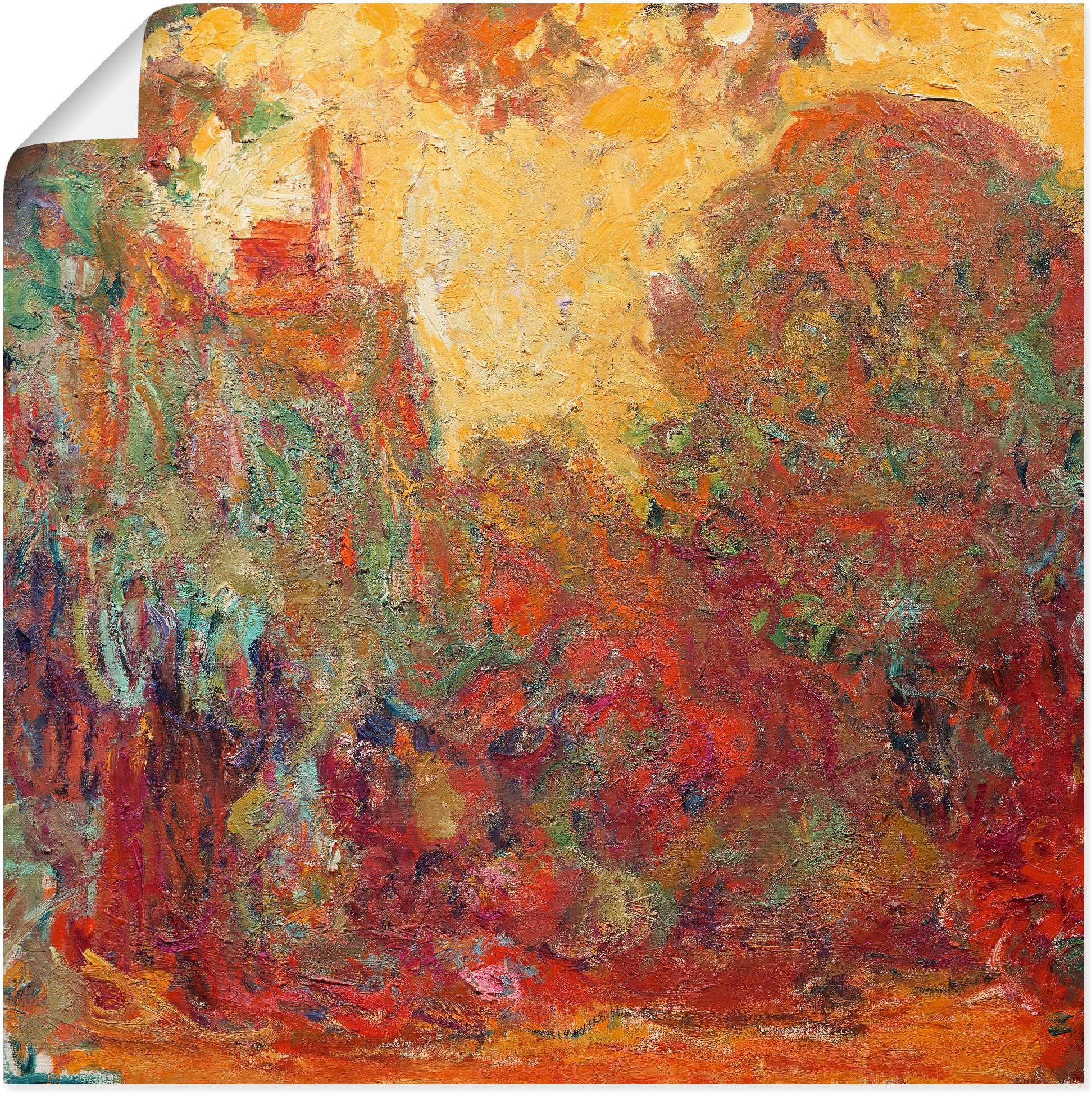 Image of Artland Poster "Das Haus in Giverny Komposition in rot" Gegenstandslos 1 Stk. tlg. ohne Rahmen