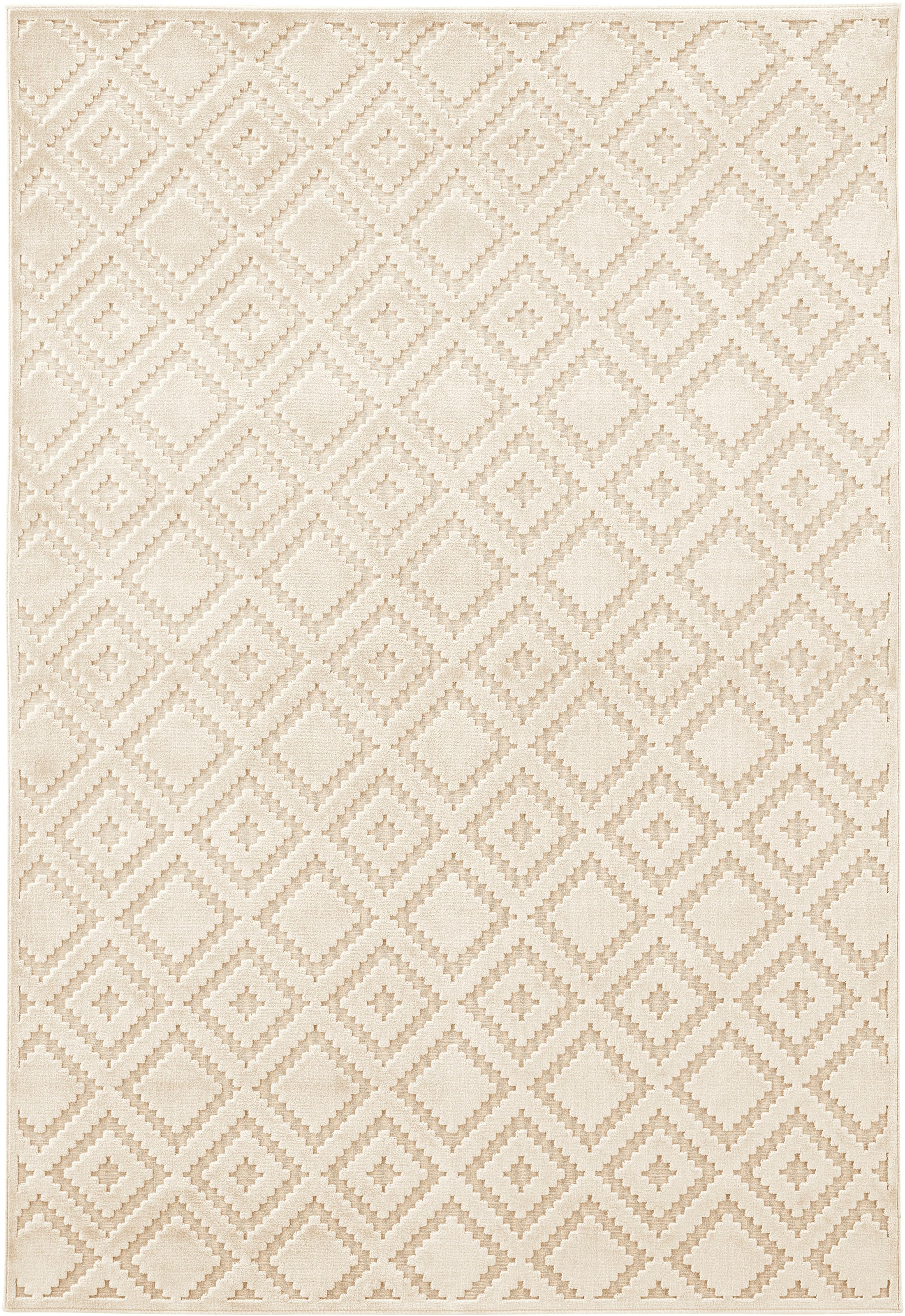 HANSE Home Teppich »Iris«, rechteckig, 4 mm Höhe, Viskose Glanz, Hoch-Tief Struktur, Robust, Pflegeleicht, Relief Optik
