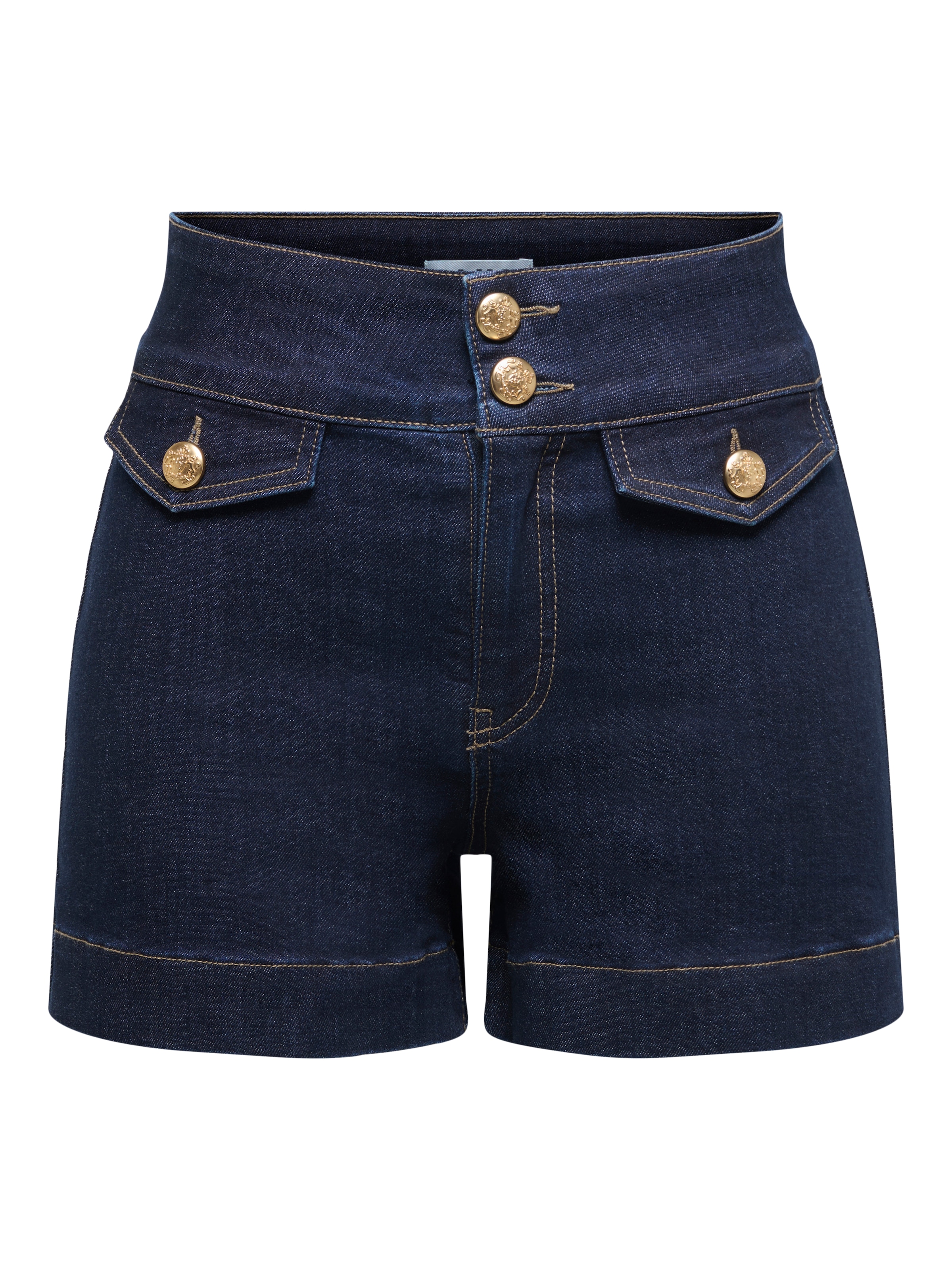 ONLY Short en jean »ONLEMILIA HW GOLD BUT DNM SHORTS NOOS« mélange de matières, coupe régulière, taille haute