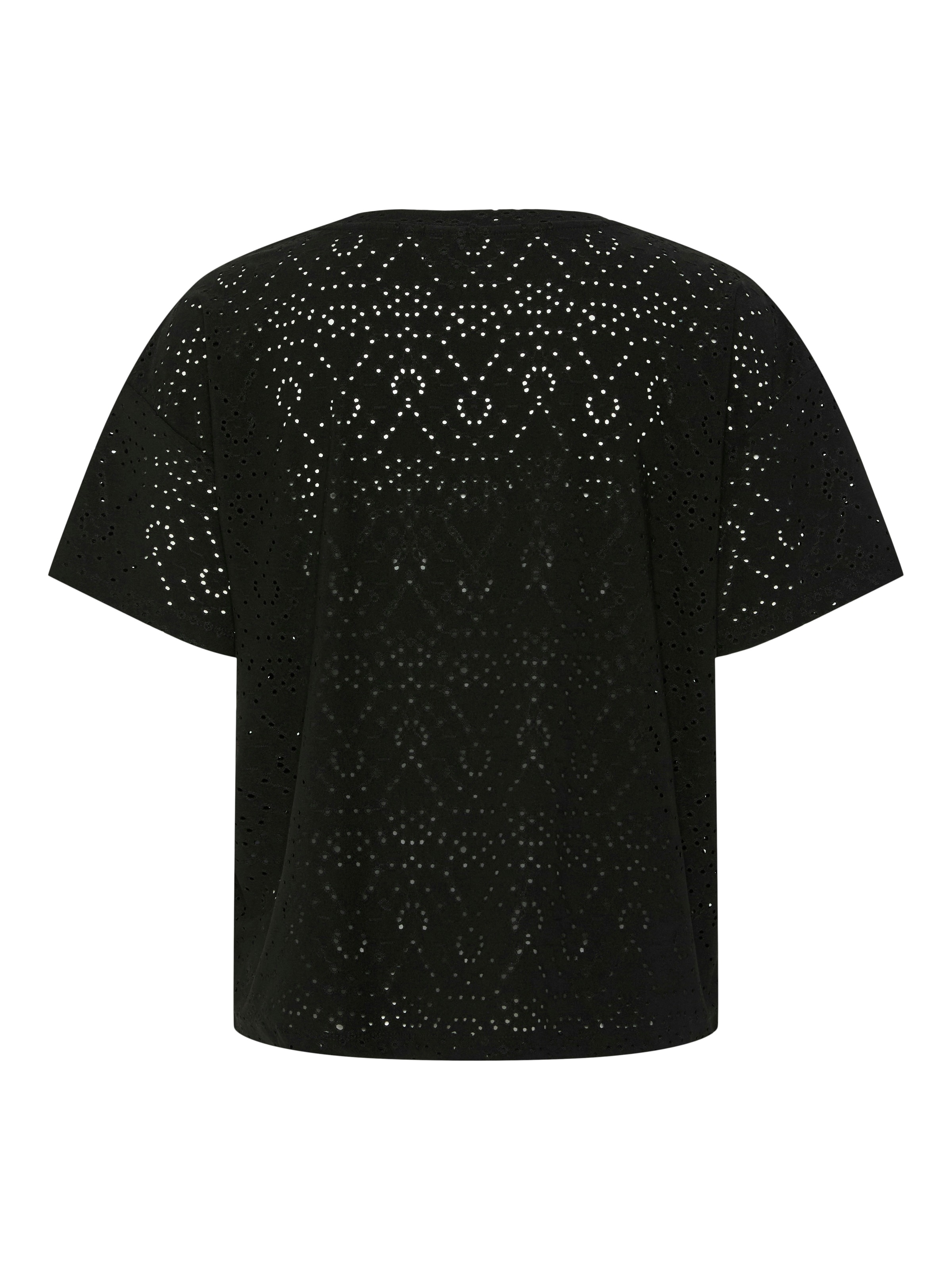 pieces Kurzarmshirt »PCABBY SS BROD ANG TEE NOOS BC«, aus Lochspitze