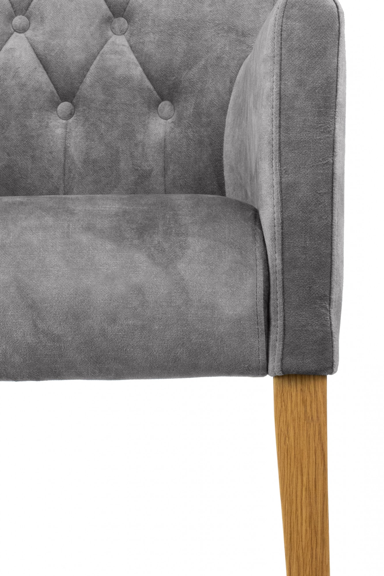 Home affaire Armlehnstuhl »Cortega Esszimmerstuhl mit Knopfheftung« () 1 Stk.Beingestell Massivholz, bequem gepolstert