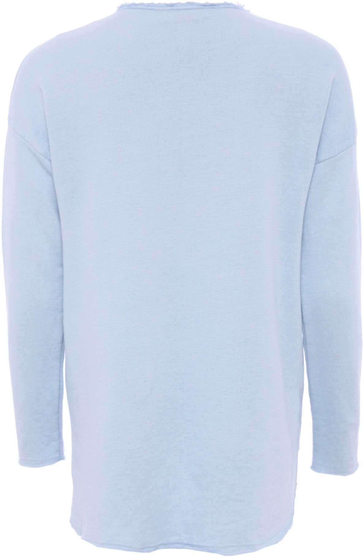 Zwillingsherz Sweatshirt, V-Ausschnitt im Used-Look leicht ausgefranst