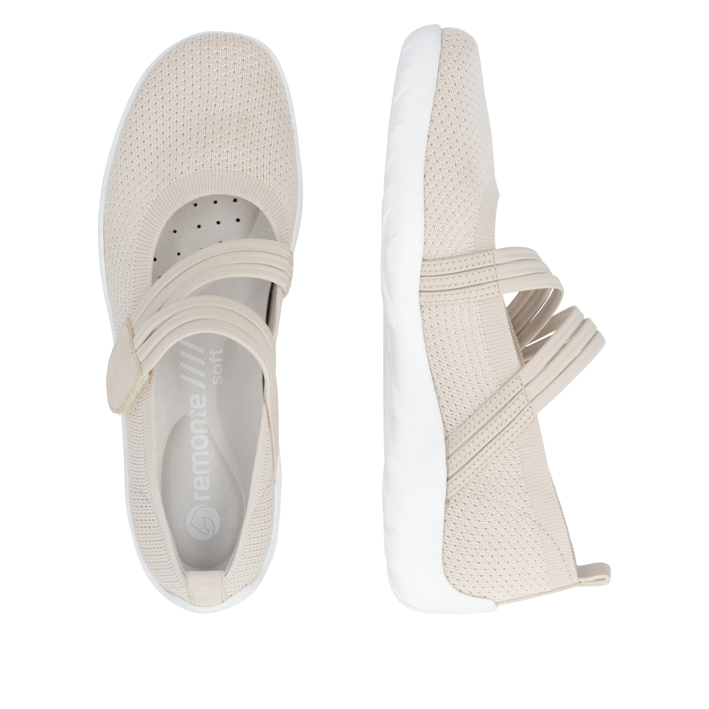 Remonte Riemchenballerina  Slipper, Schlupfschuh, Sommerschuh, Klettschuh mit Softfussbett