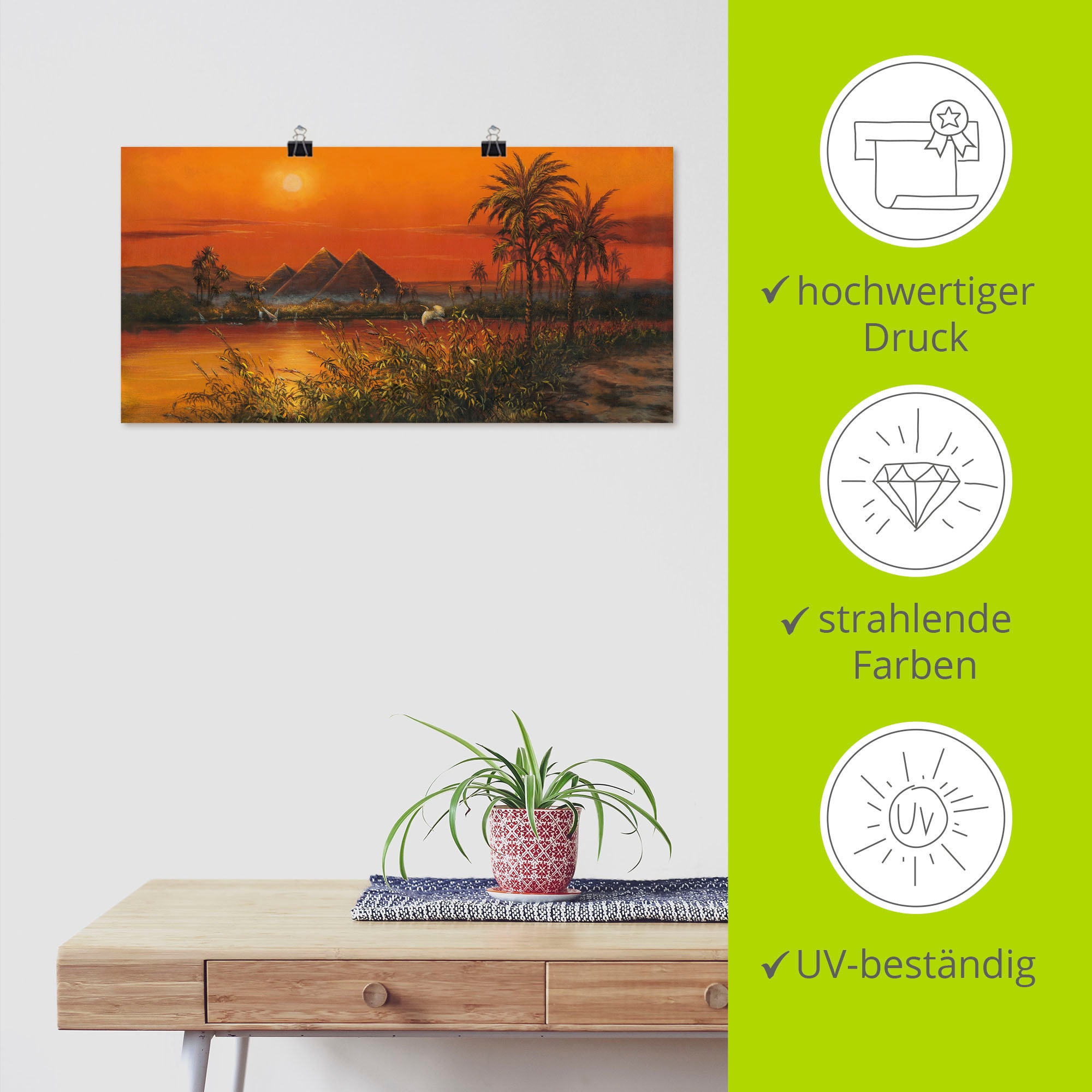 Artland Wandbild »Pyramiden«, Afrika, (1 St.), als Alubild, Leinwandbild, Wandaufkleber oder Poster in versch. Grössen