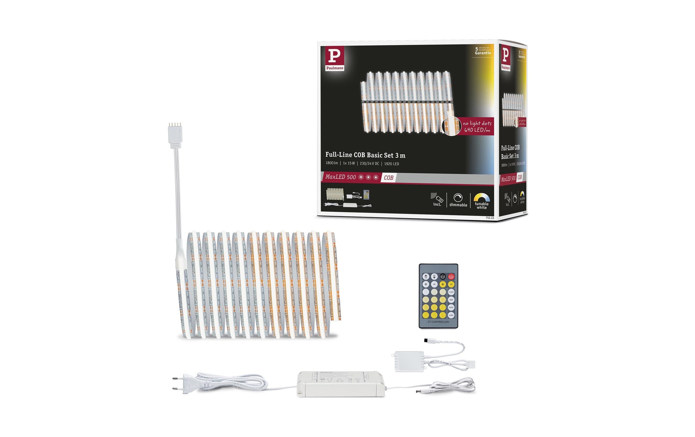 Paulmann LED-Streifen »500 LED Strip Full-Line COB Basisset«, 1920 St.-flammig