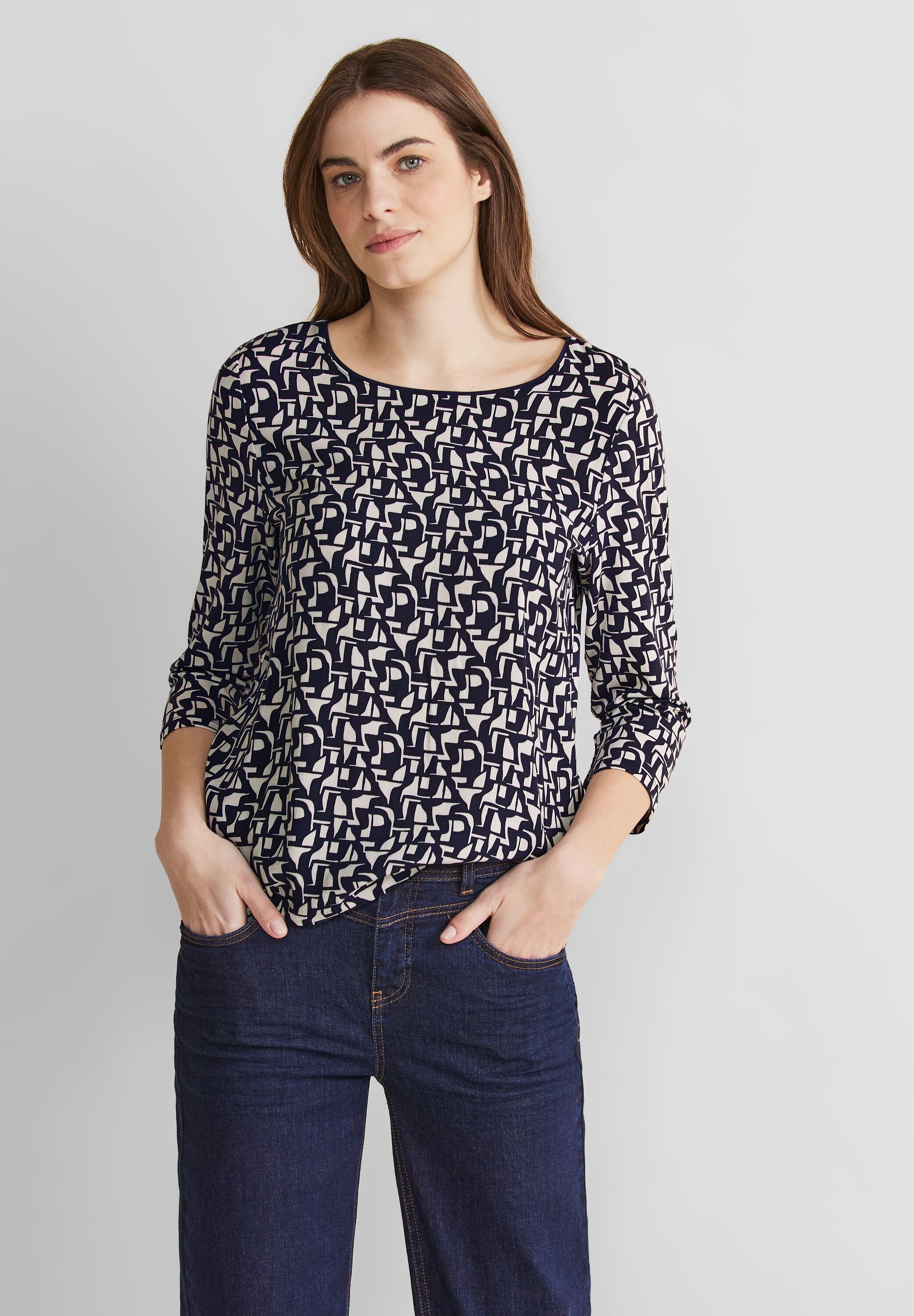 STREET ONE 3/4-Arm-Shirt, mit Allover-Muster