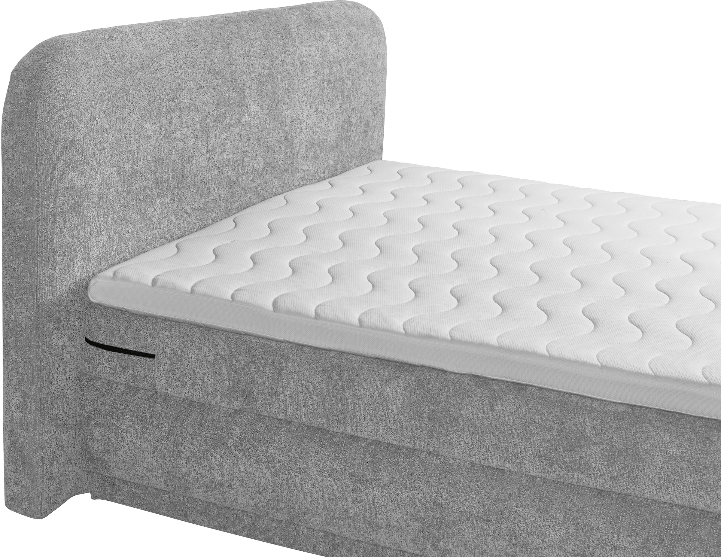 ED EXCITING DESIGN Lit boxspring »AROSA in der Breite 180x200cm« incl. surmatelas 6 cm, matelas duo H3/H4, coffre de lit caché