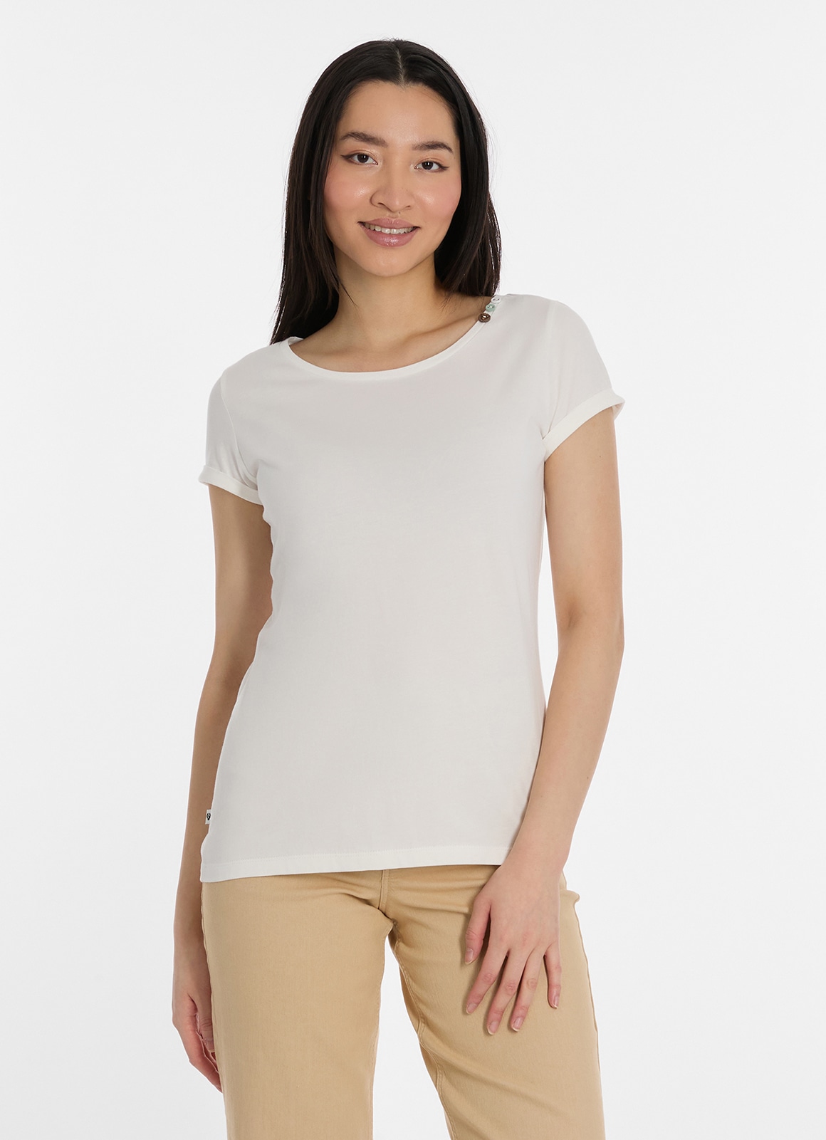 Image of Ragwear T-Shirt "FLLORAH GOTS" mit süssen Zierknöpfen am Ausschnitt