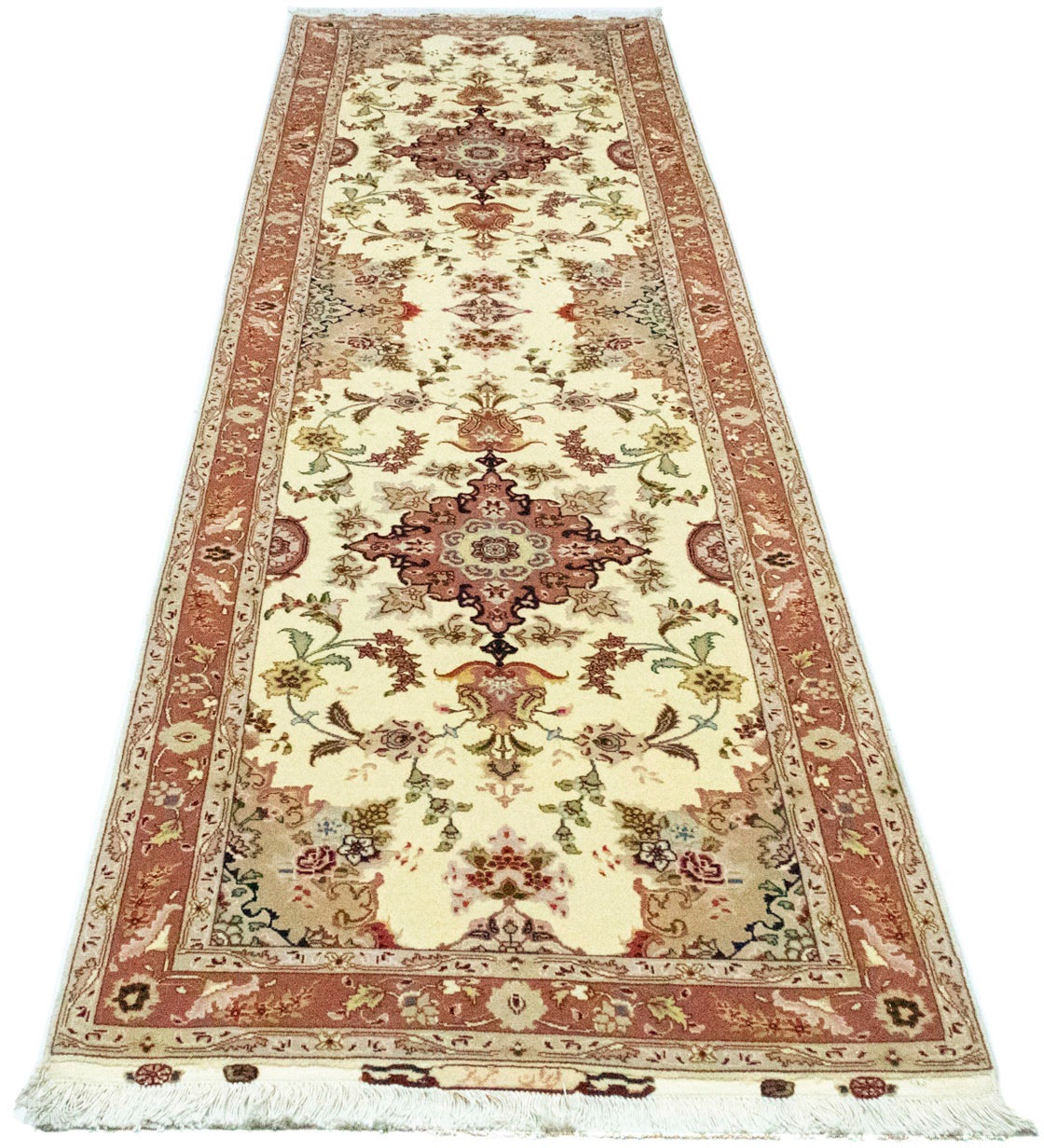 Image of morgenland Hochflor-Läufer »Täbriz 50 Raj Stark Gemustert Beige 313 x 84 cm«, rechteckig, 1 mm Höhe, Unikat mit Zertifikat bei Ackermann Versand Schweiz