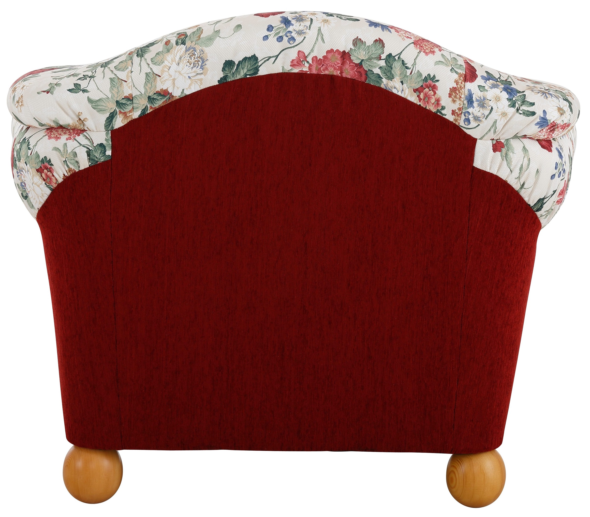Home affaire Fauteuil »Milano, bequemer Loungesessel, Landhaus-Stil, Holz-Chatosen und -Füsse«