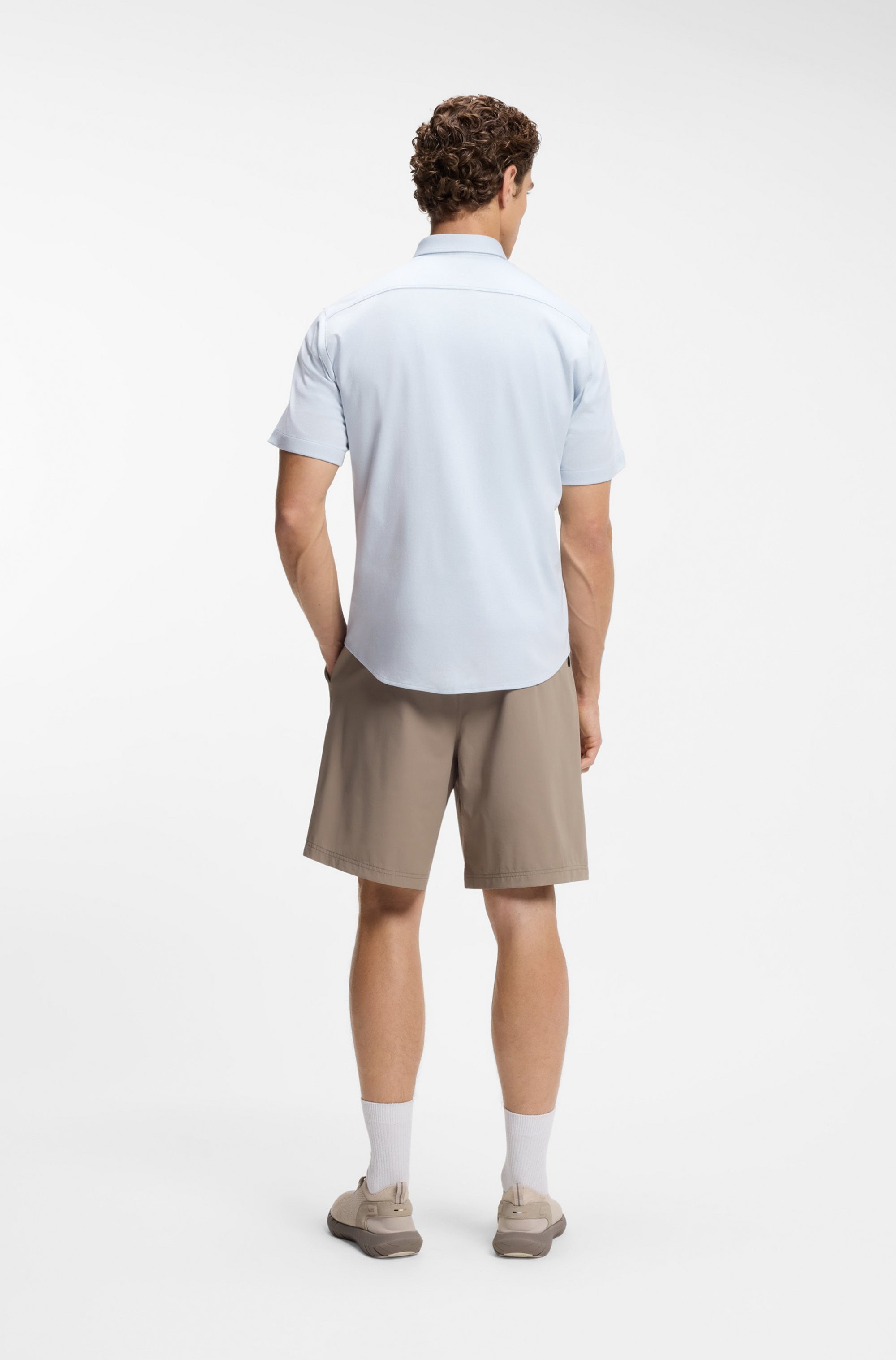 BOSS GREEN Chemise à manches courtes »Motion S« Regular Fit, Button-down-Kragen, Kurzarm, Logo-Stickerei