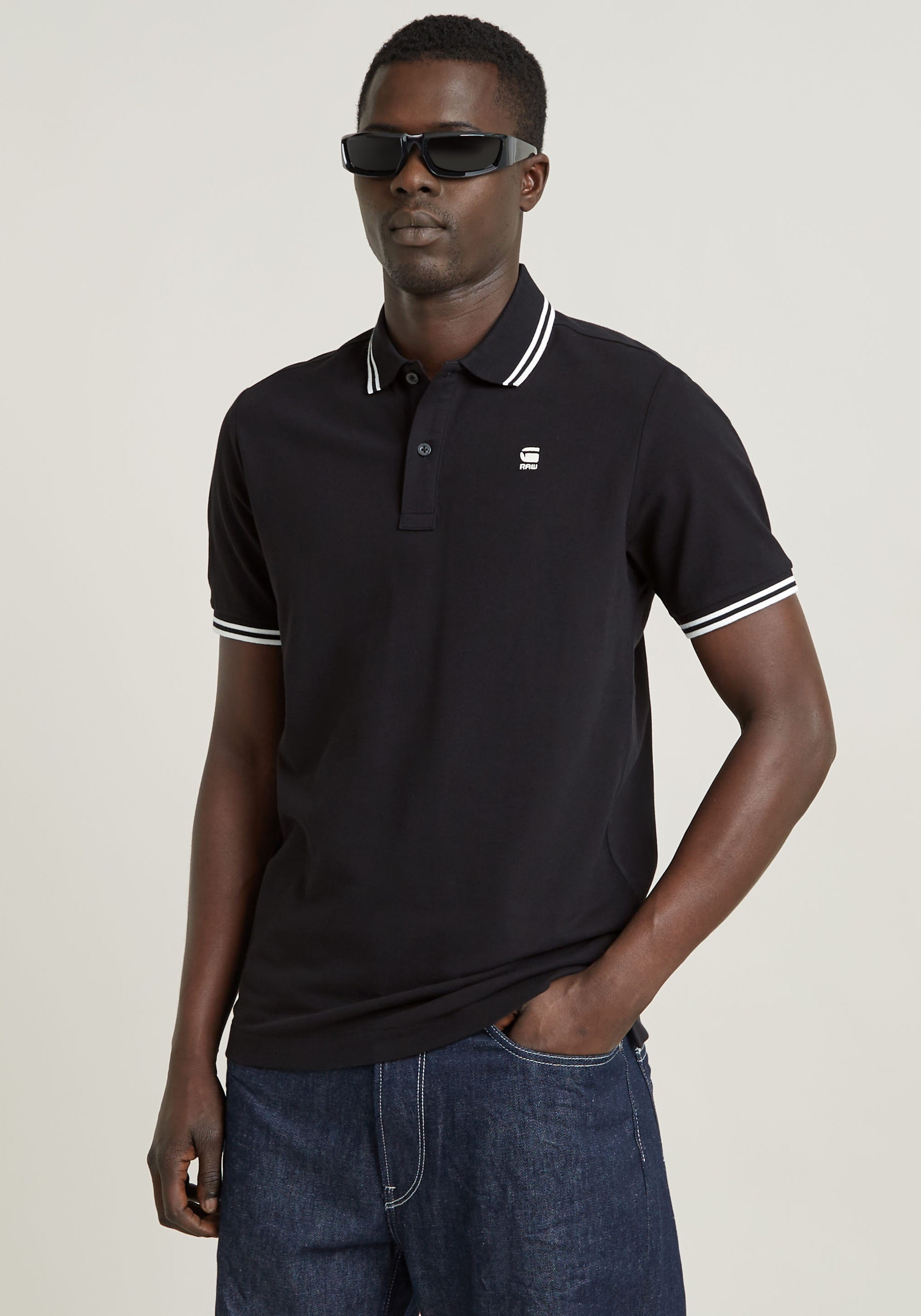 Image of G-STAR Poloshirt "Poloshirt Dunda slim stripe" in Kurzarm-Form