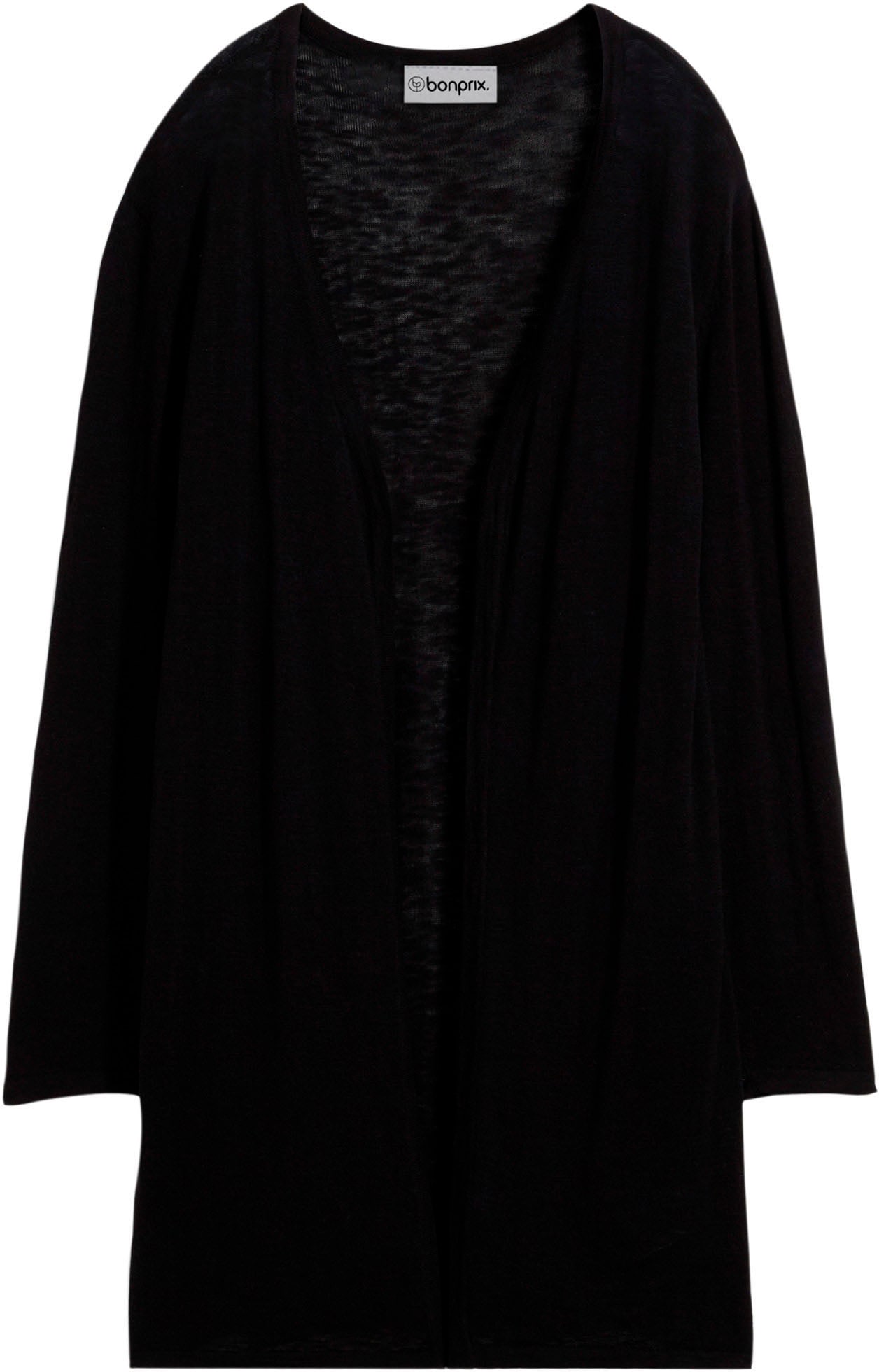 bonprix Cardigan long gerade Passform, unifarben, aus Baumwolle