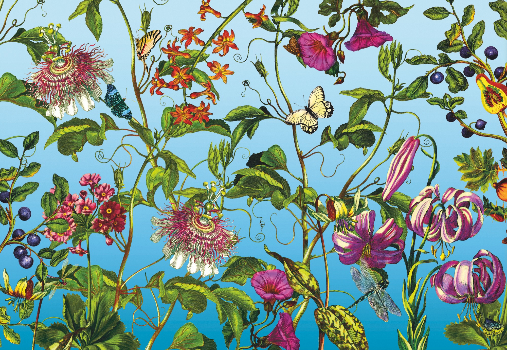 Image of Komar Vliestapete "Vlies - Jardin - Grösse 368 x 248 cm" bedruckt glatt Wohnzimmer, Schlafzimmer