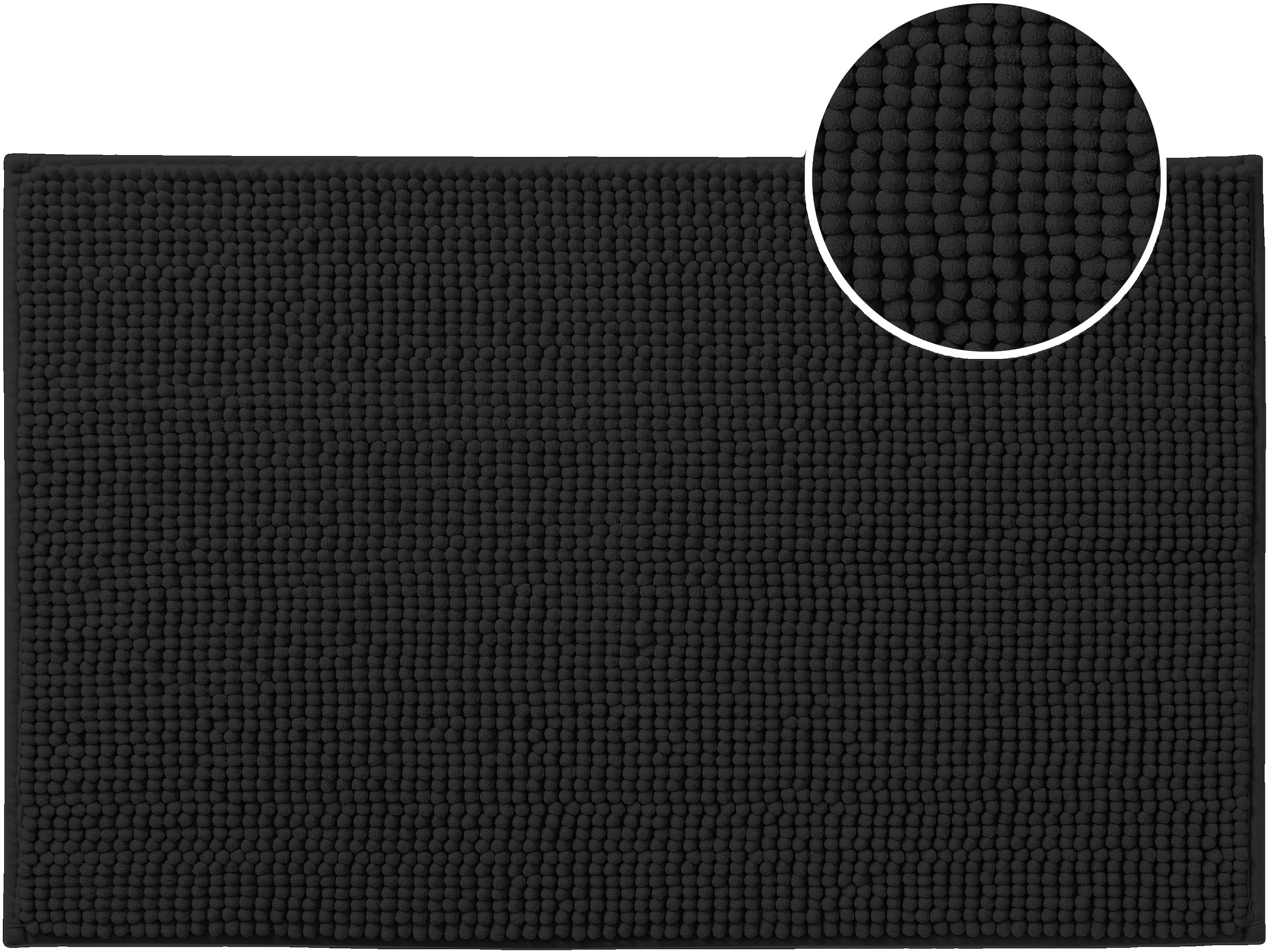 my home Tapis de bain »Vanessa Chenille, Badvorleger, Badezimmer Teppich, Duschvorleger« Höhe 15 mm Uni Farben, besonders weich