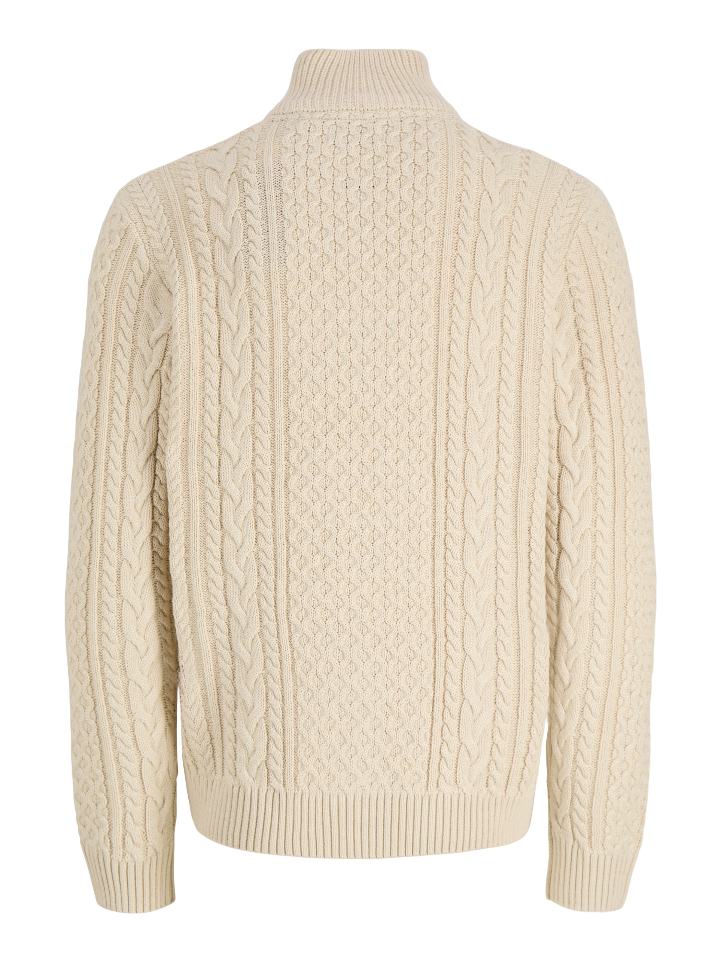 Jack & Jones »JPRBLUCALLUM CABLE KNIT HALF ZIP« Materialmix, regular fit