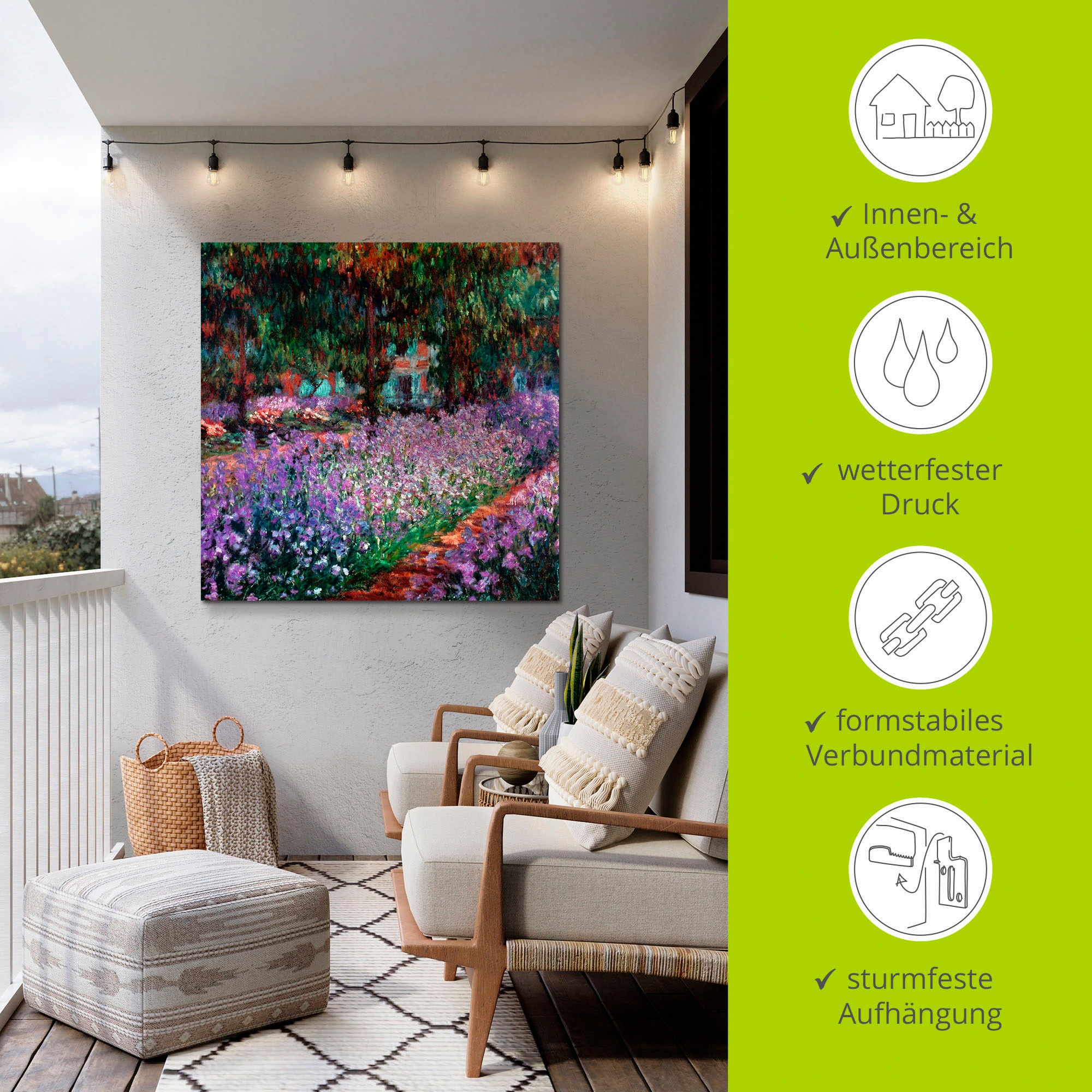 Artland Wandbild »Der Garten des Künstlers bei Giverny« Garten 1 Stk. tlg. als Alubild, Leinwandbild in verschied. Grössen