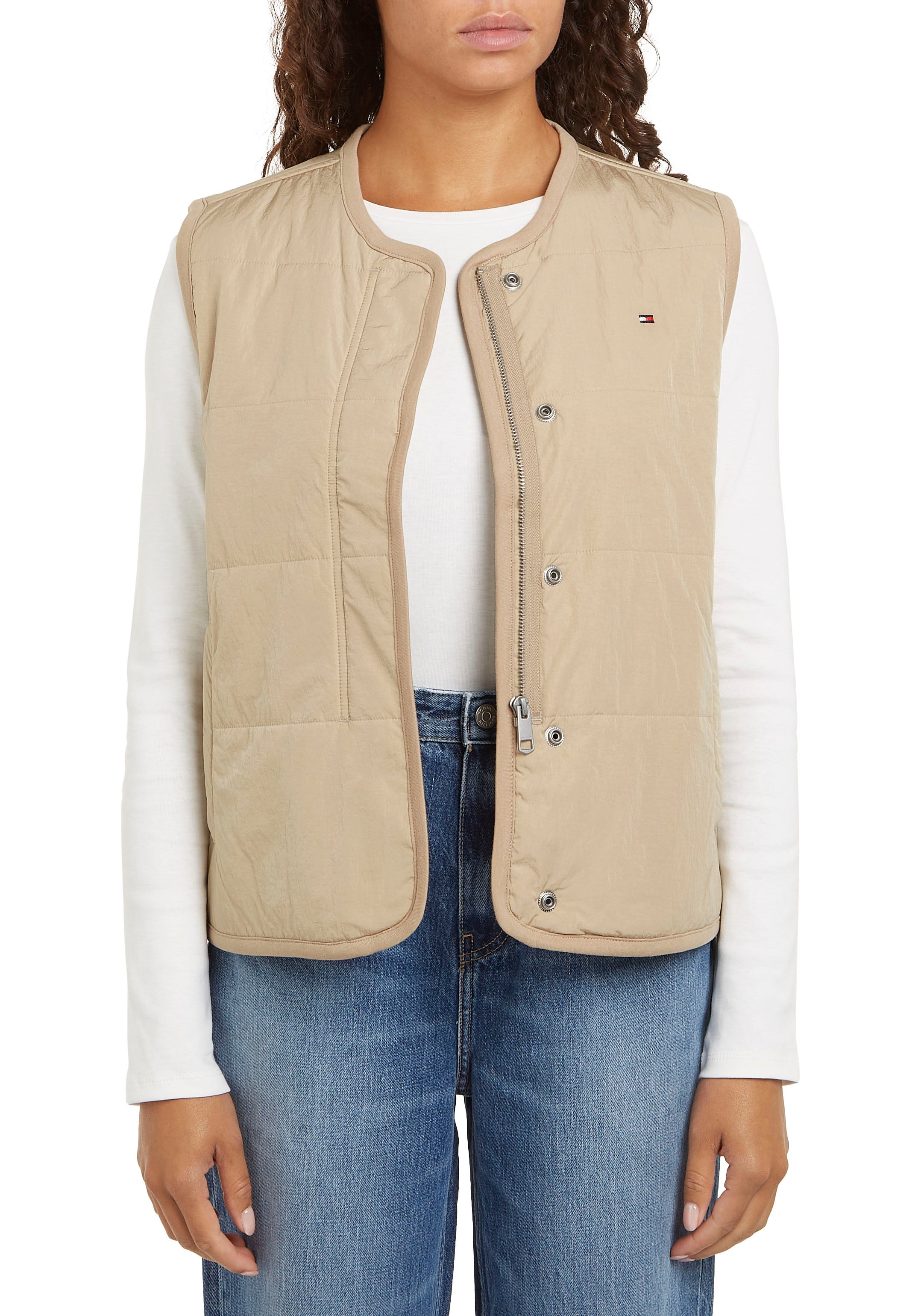 Tommy Hilfiger Steppweste »JERSEY LINED VEST«, mit Tommy Jeans Logo-Flag