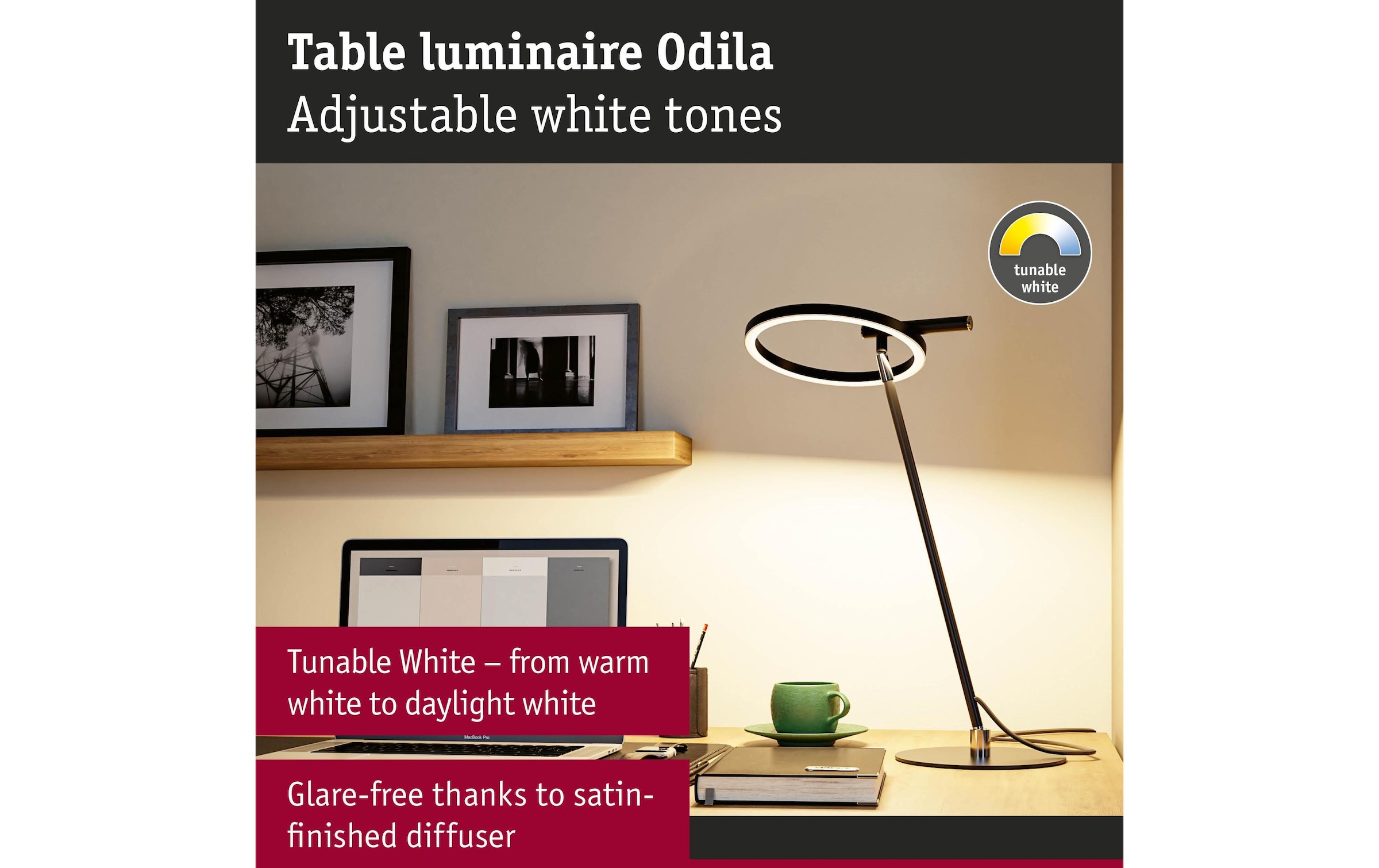 Paulmann LED Schreibtischlampe »Paulmann Schreibtischleuchte Schreibtischleuchte Odila« LED-Modul warmweiss - kaltweiss