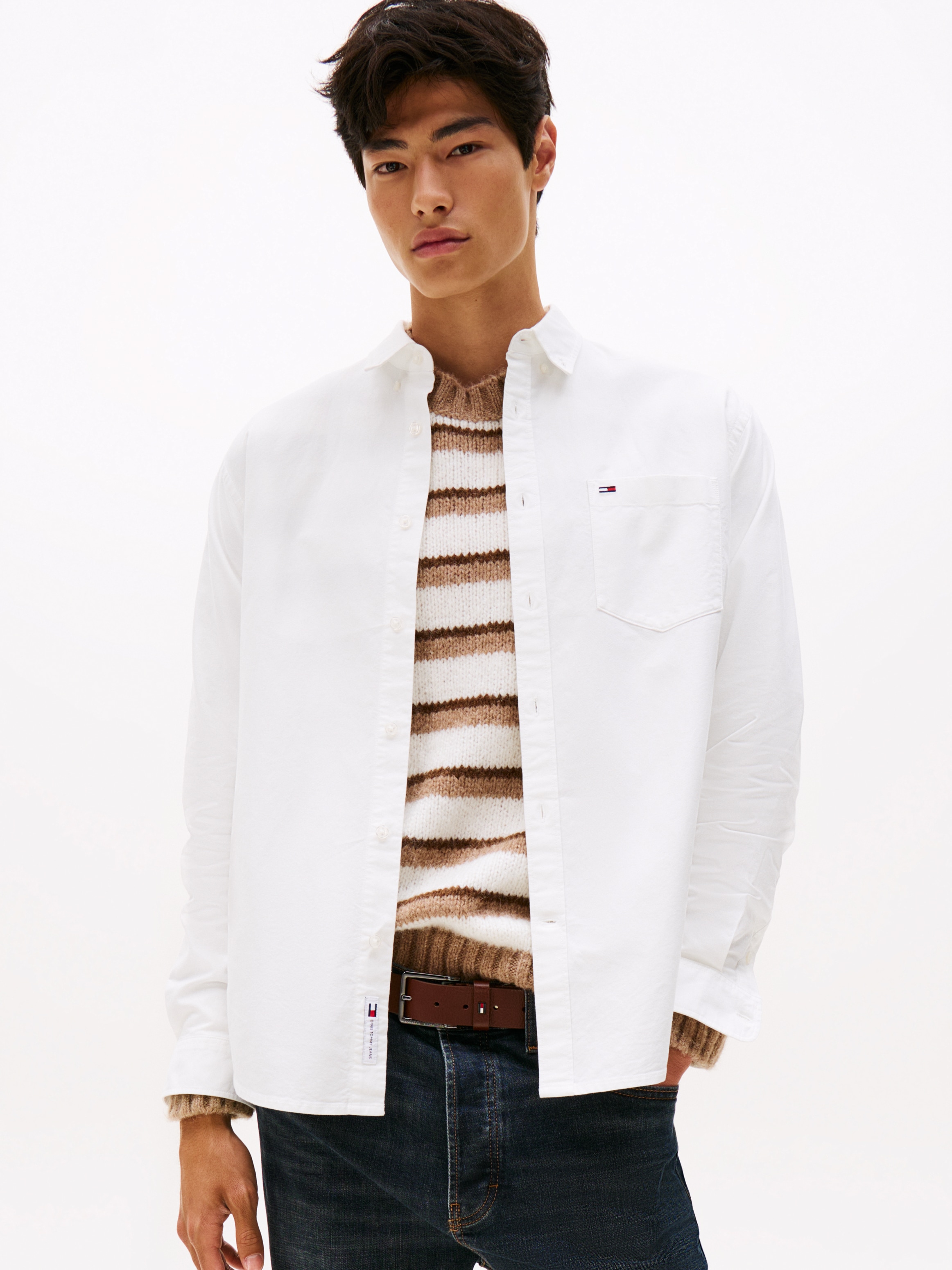 Image of Tommy Jeans Langarmhemd "TJM OXFORD" relaxed fit, Button-down-Kragen