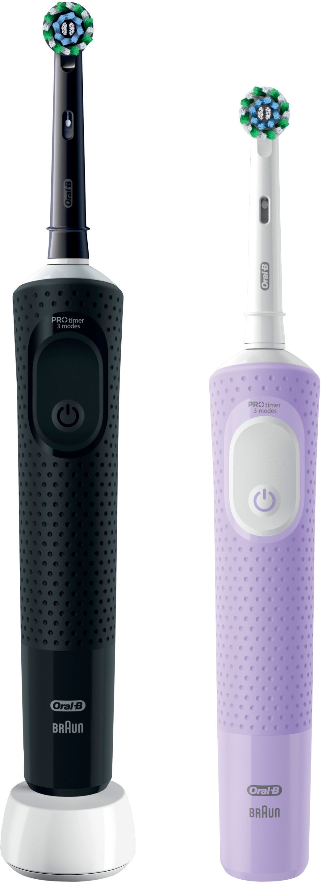 Oral-B Elektrische Zahnbürste »Oral-B Vitality Pro« 2 Stk. Aufsteckbürsten 3 Putzmodi für Zahnpflege, Designed by Braun, schwarz/lila