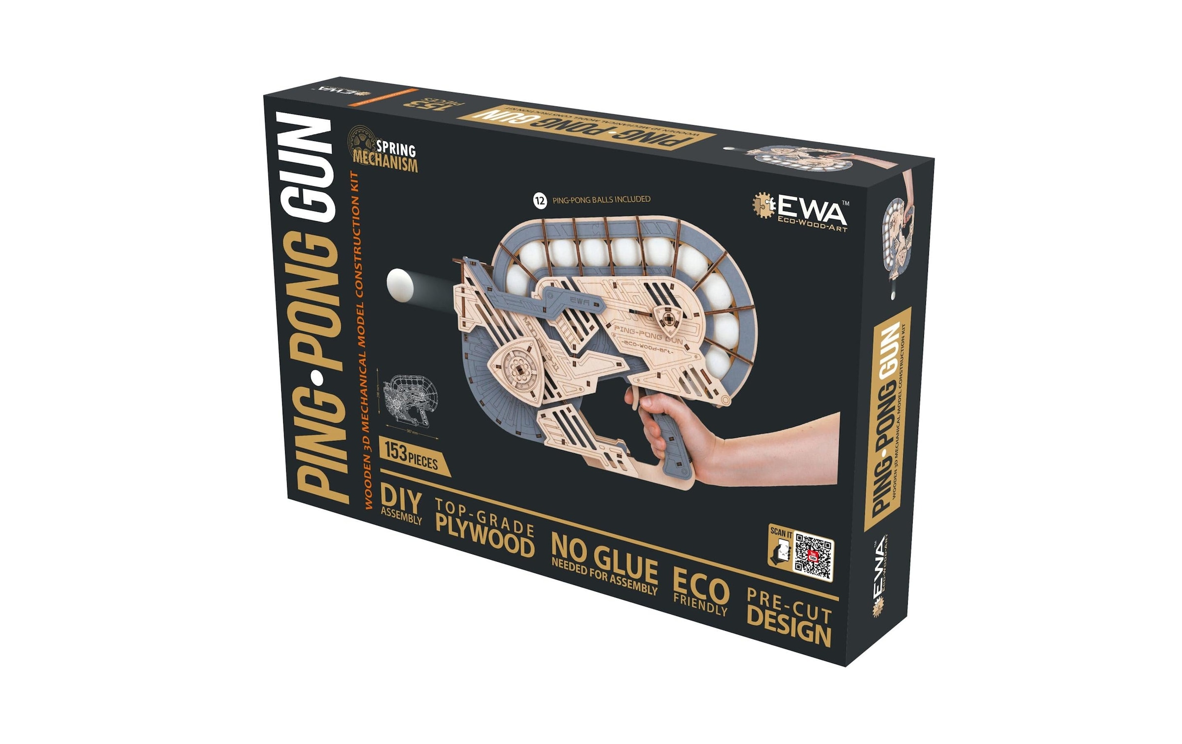   Kit de modèles réduits »Eco-Wood-Art PING-PONG Gun« 153 cuis tlg.