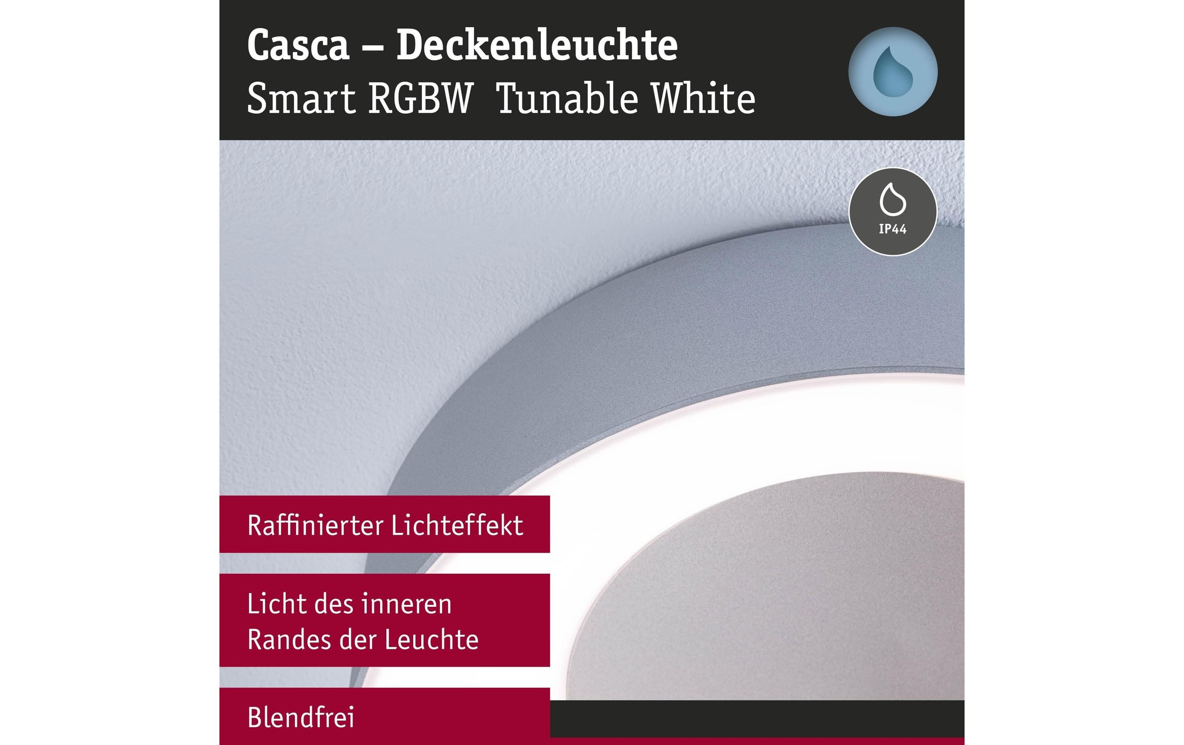 Paulmann Deckenleuchte »Deckenleuchte Casca IP44, Alu matt« LED-Modul RGB | warmweiss - kaltweiss