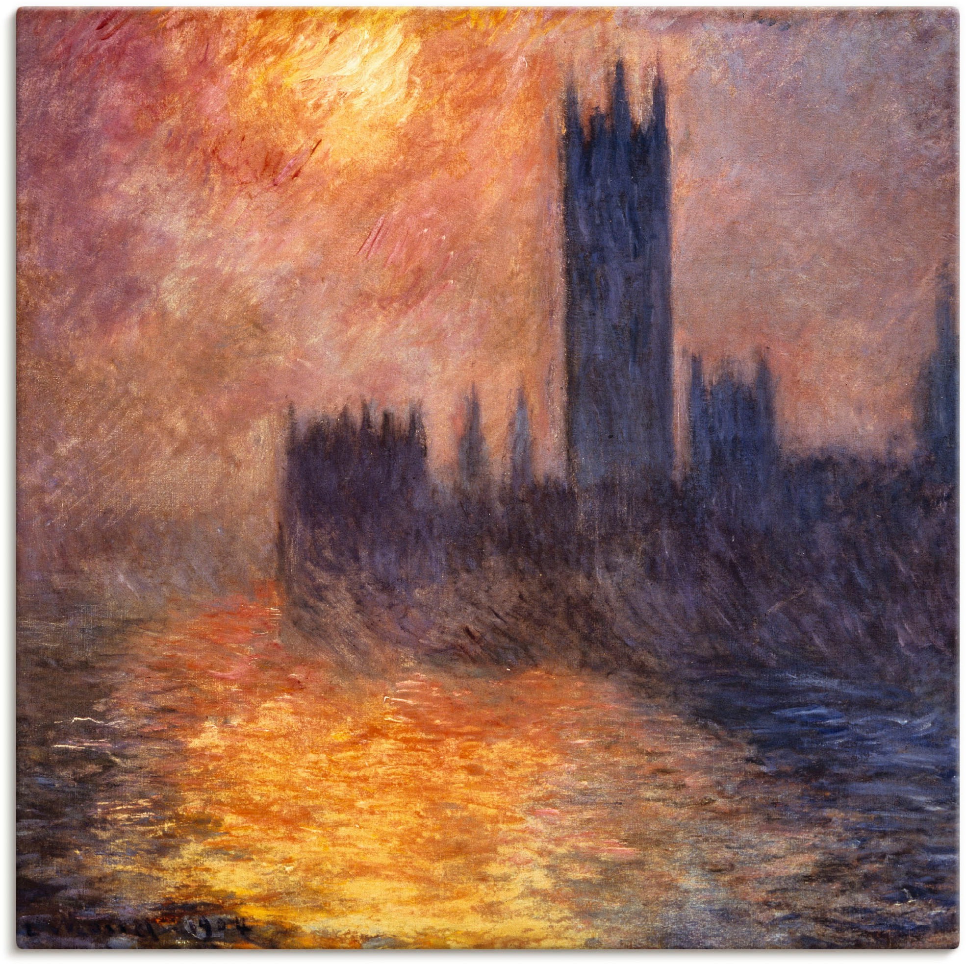 Image of Artland Wandbild »Parlament in London bei Sonnenuntergang«, Sonnenaufgang & -untergang, (1 St.), in vielen Grössen & Produktarten -Leinwandbild, Poster, Wandaufkleber / Wandtattoo auch für Badezimmer geeignet bei Ackermann Versand Schweiz