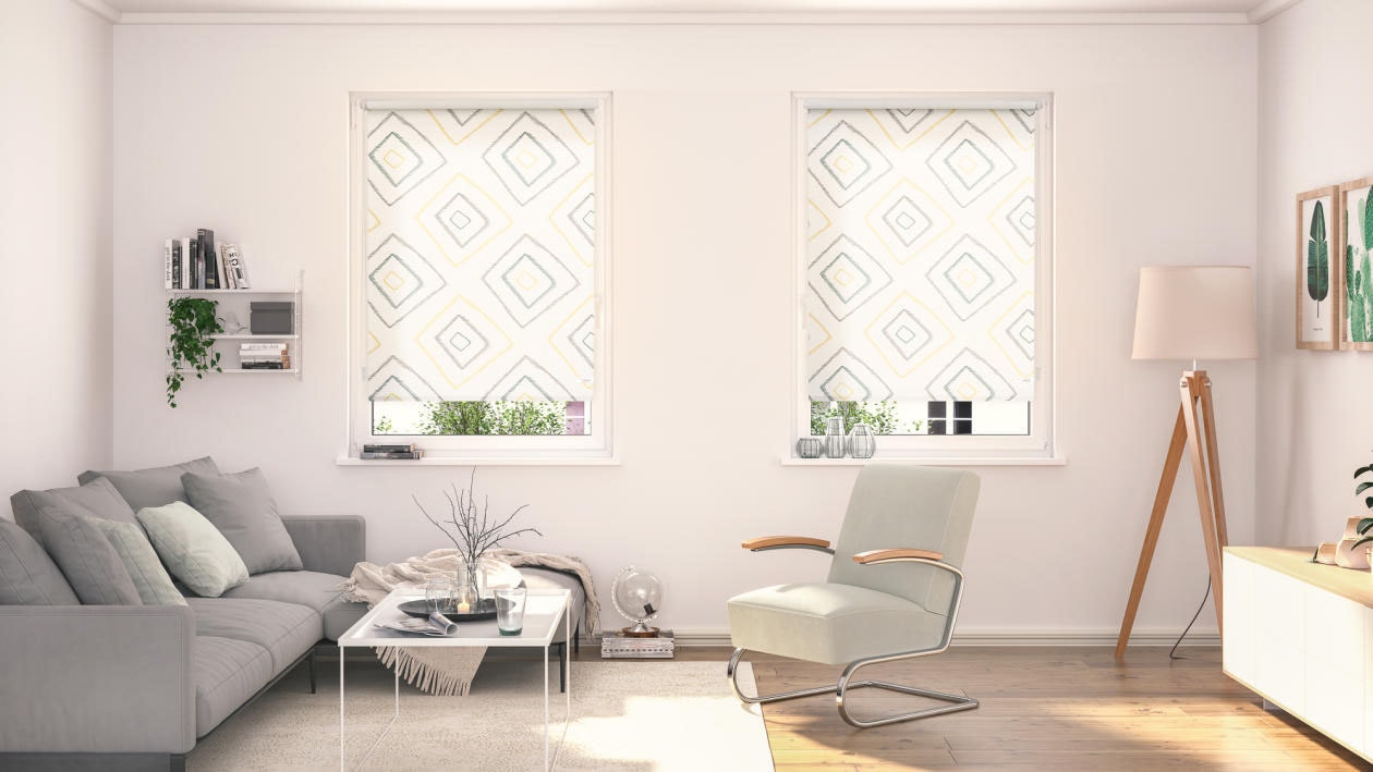LICHTBLICK ORIGINAL Seitenzugrollo »Rollo Klemmfix, ohne Bohren, blickdicht, Stripy Boho Rectangle«, blickdicht, Sichtschutz-Blendschutz, freihängend