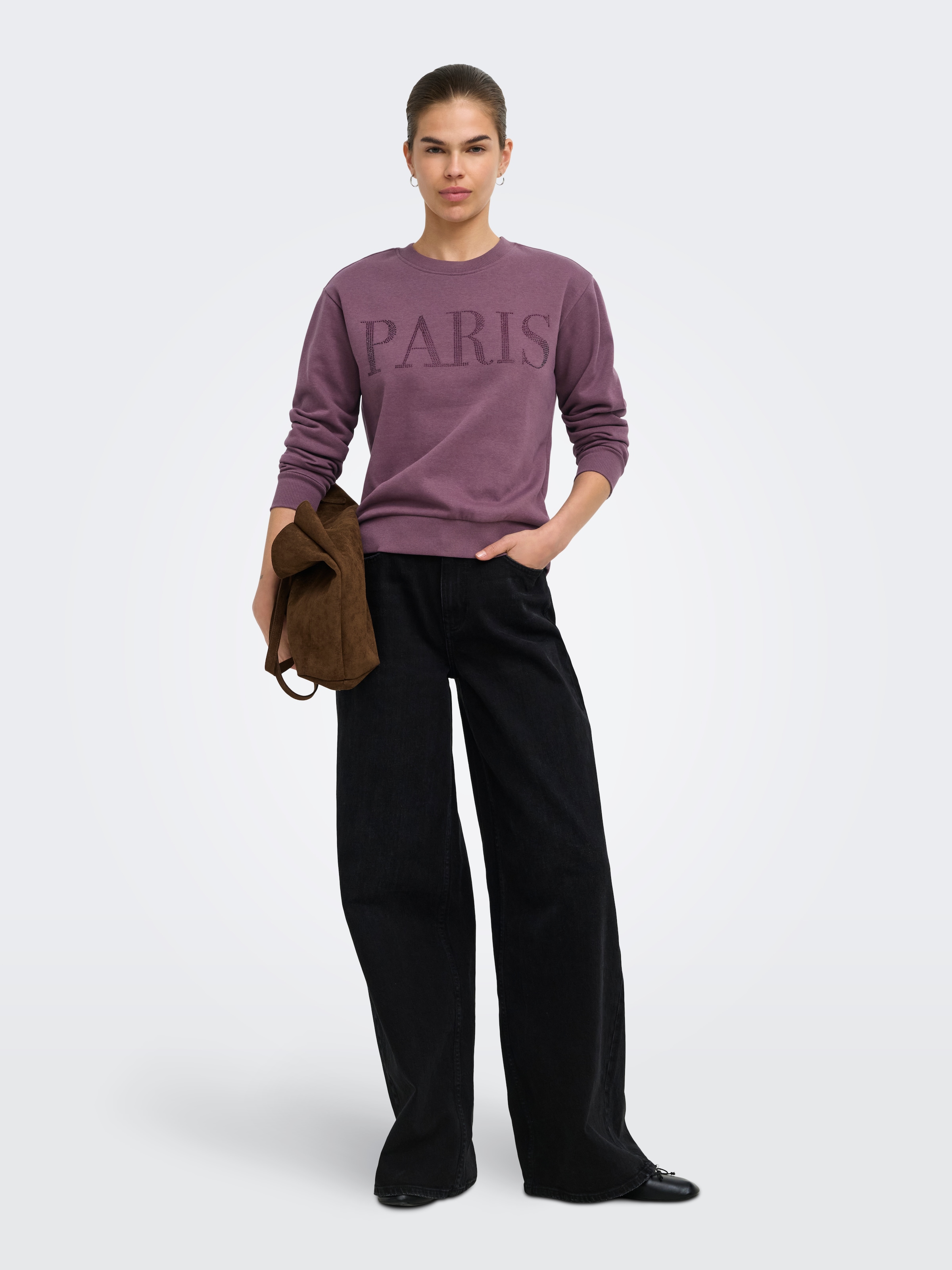 JDY Sweat-shirt »JDYPARIS L/S EMB SWEAT JRS NOOS«, mélange coton, coupe régulière
